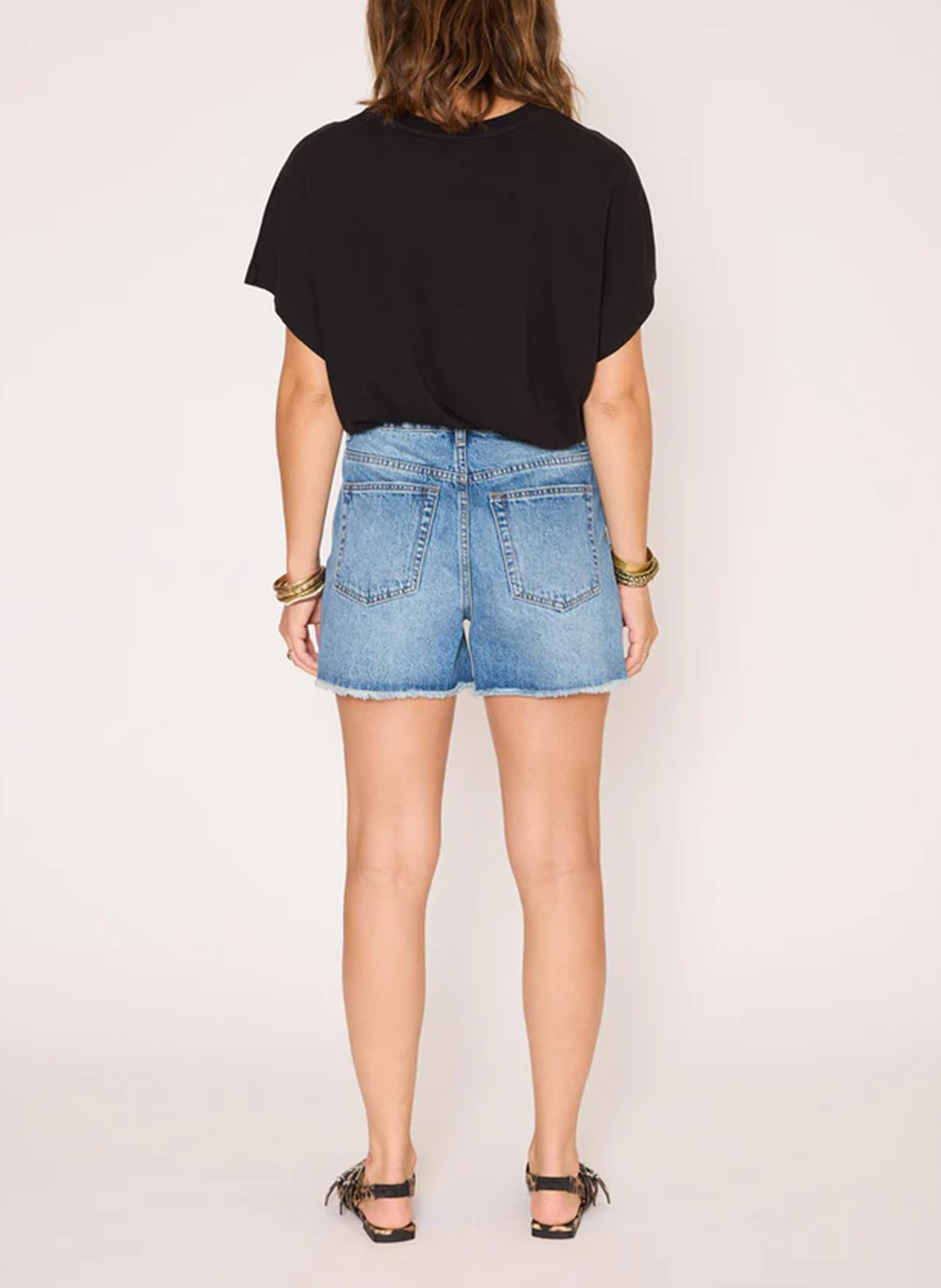 Straight-leg cotton denim shorts MKT Blue