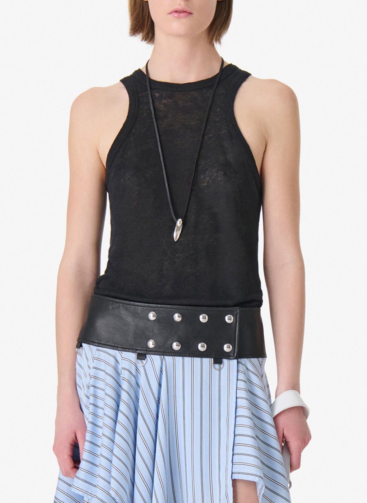 Aansluitende linnen top IRO Zwart