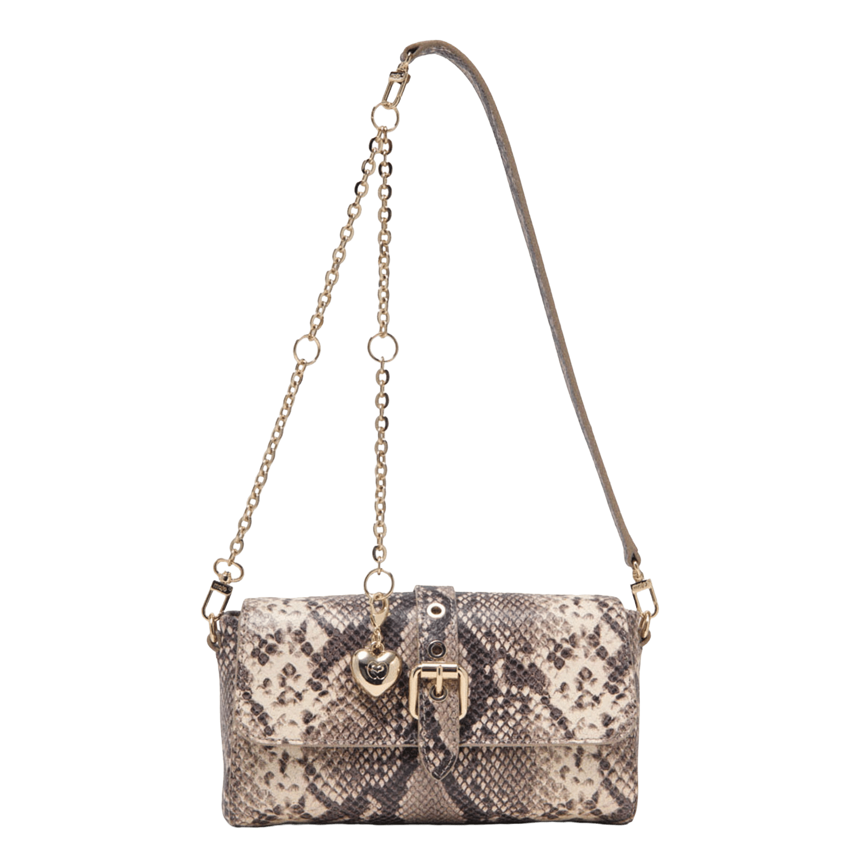 Sac bandoulière à rabat en cuir python MAJE Multicolore