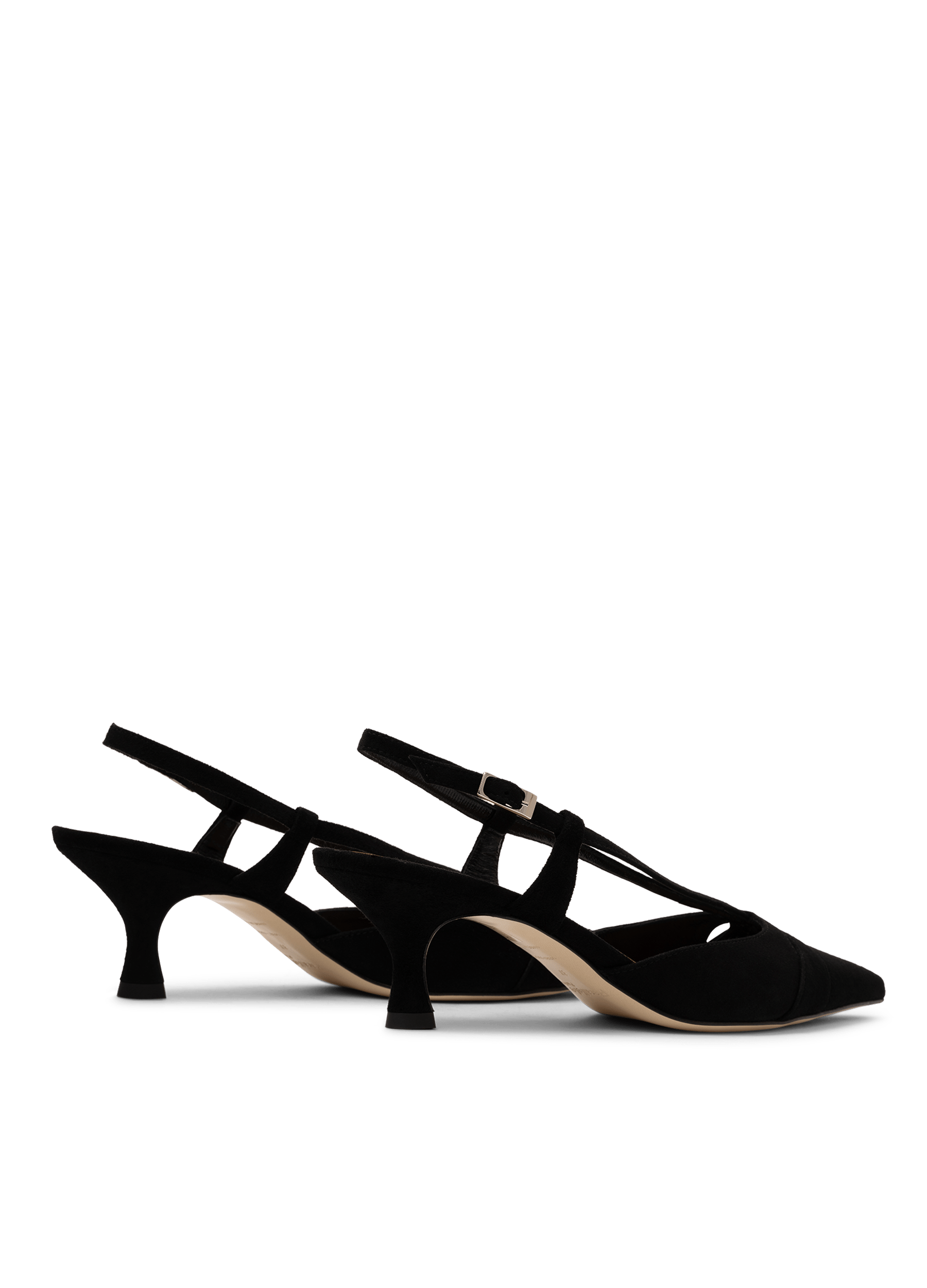 Slingback en cuir velours noir PARALLELE PARIS Noir