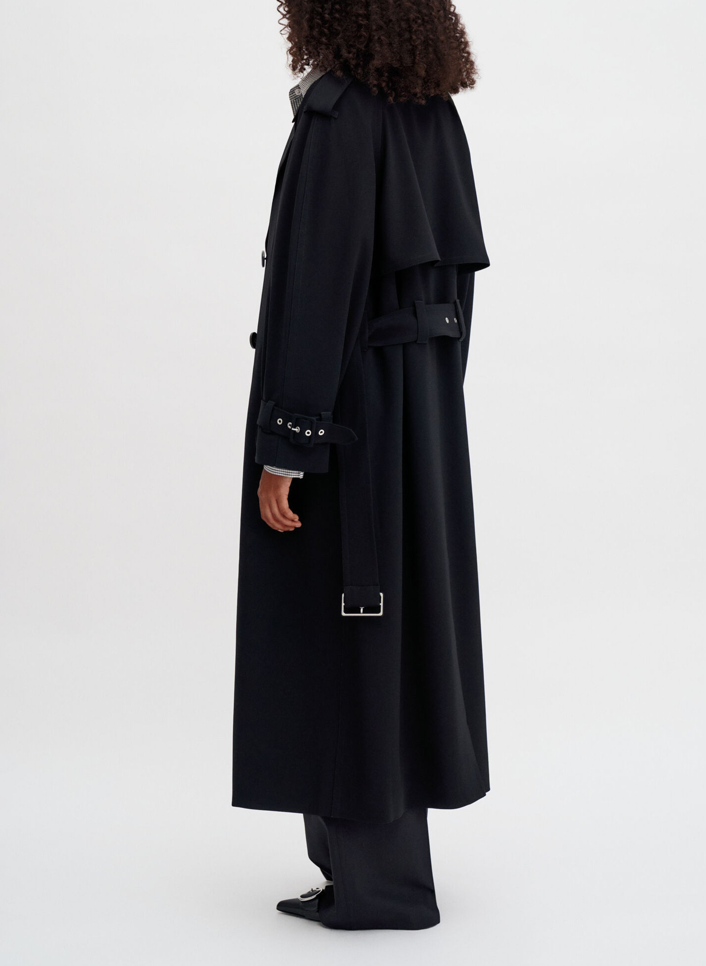 Belted straight coat in solid color FILIPPA K Black