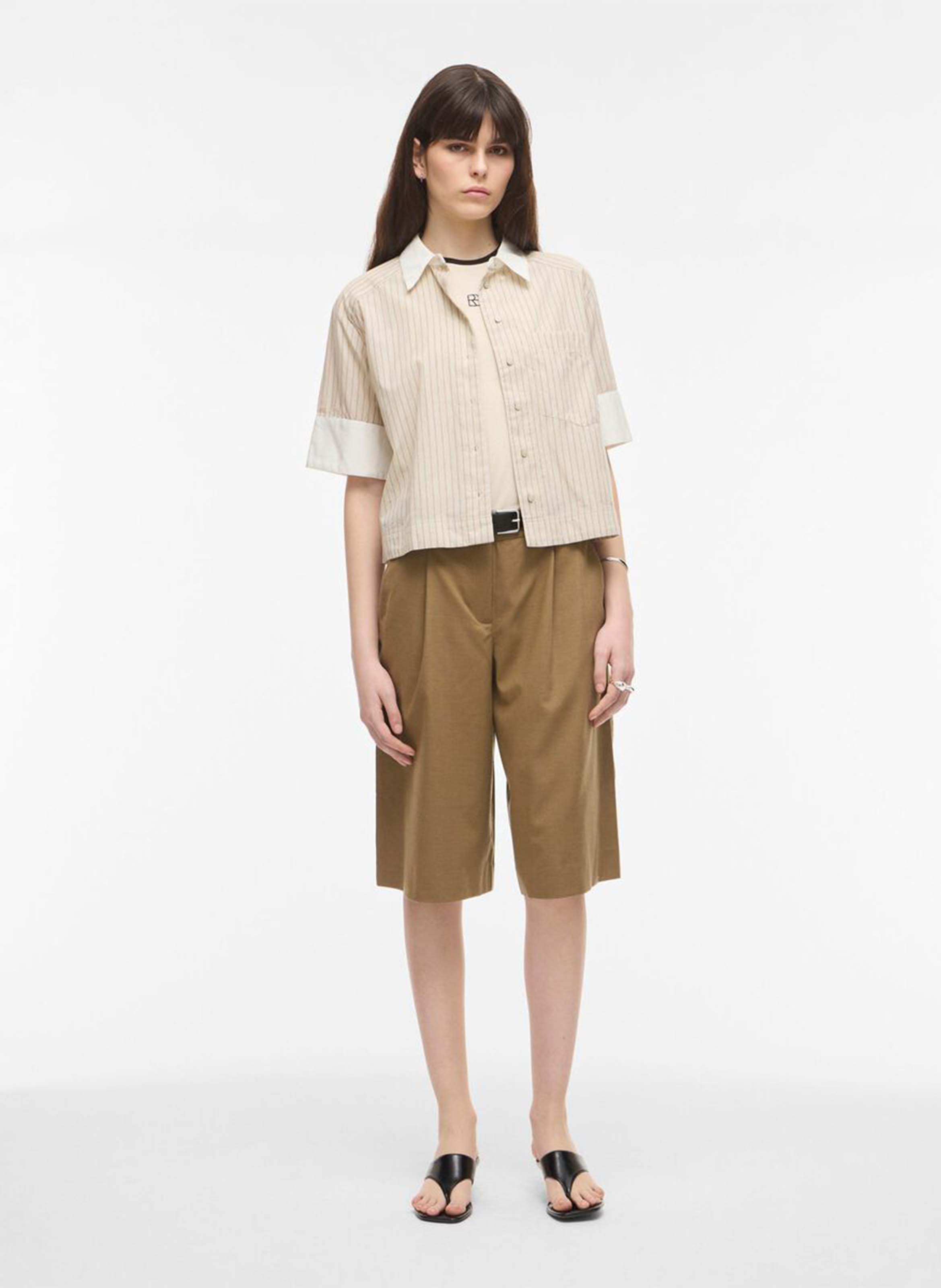 Baumwoll-Bluse ROUGE EDIT Beige