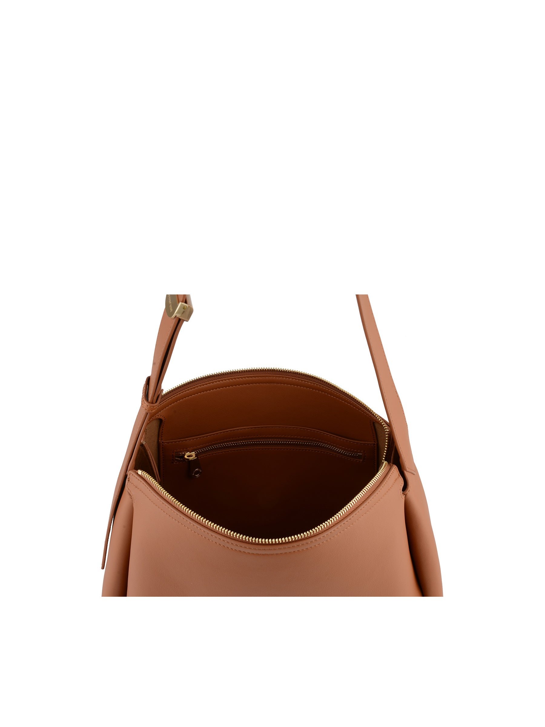 Sac porté épaule en cuir de vachette POURCHET Marron