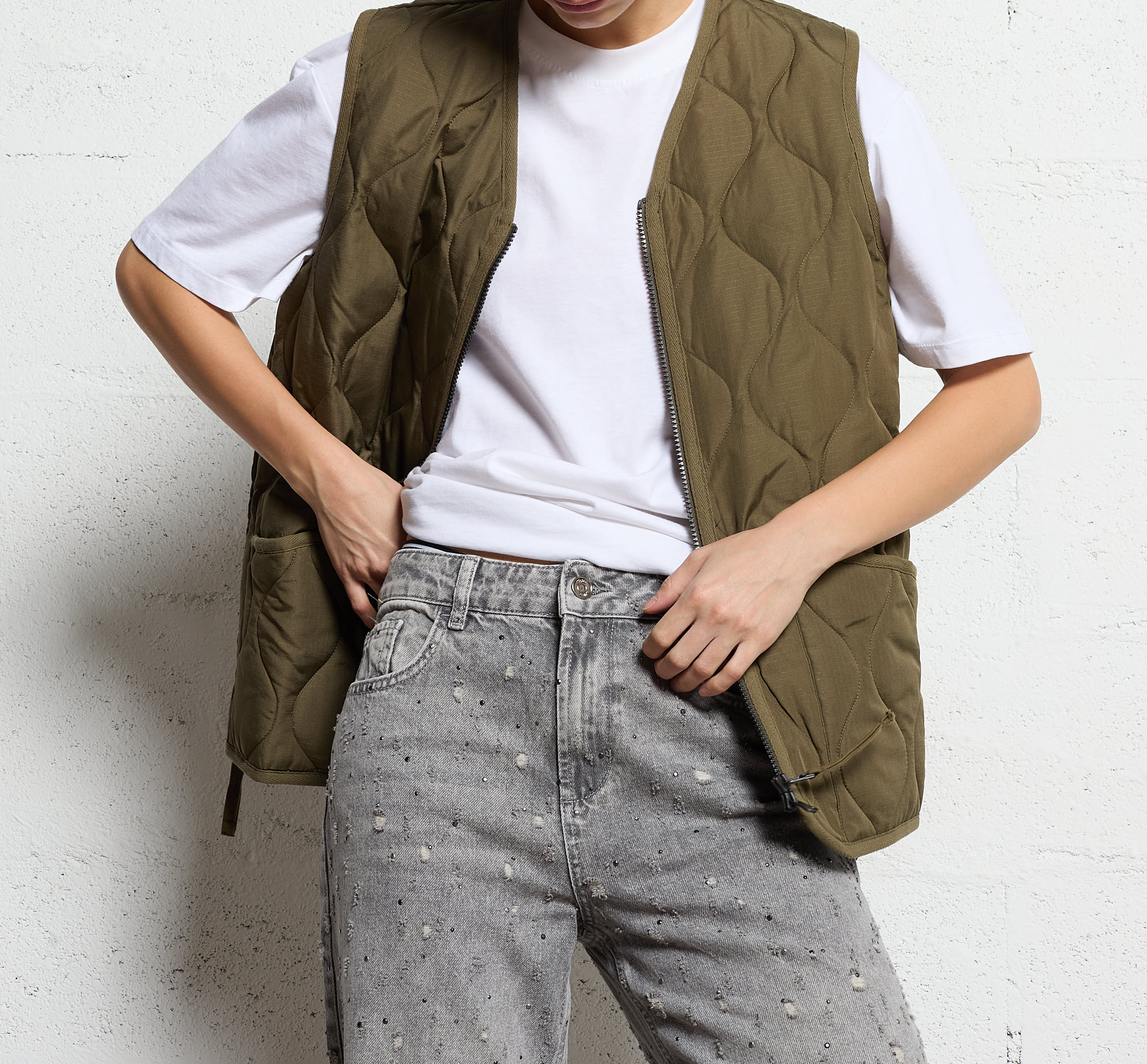 Steppjacke mit geradem Schnitt TAION Khaki