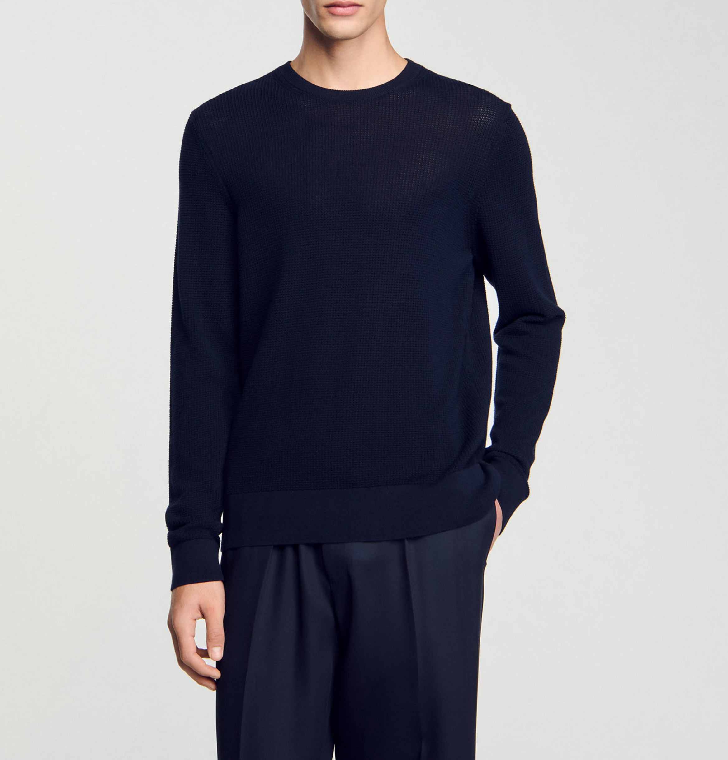 Pull en maille texturée SANDRO Bleu