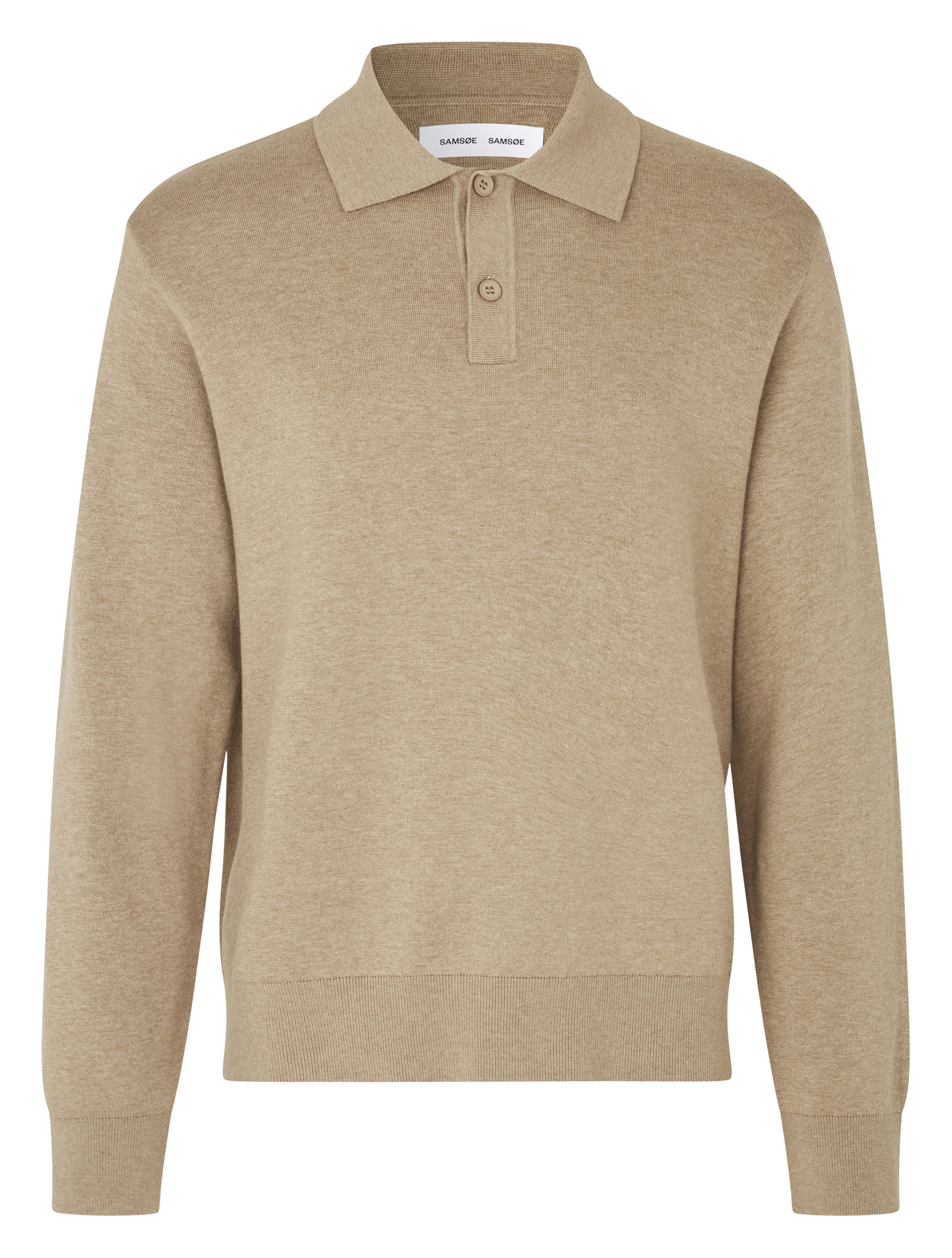 Sweat col classique en coton bio mélangé SAMSOE SAMSOE Gris