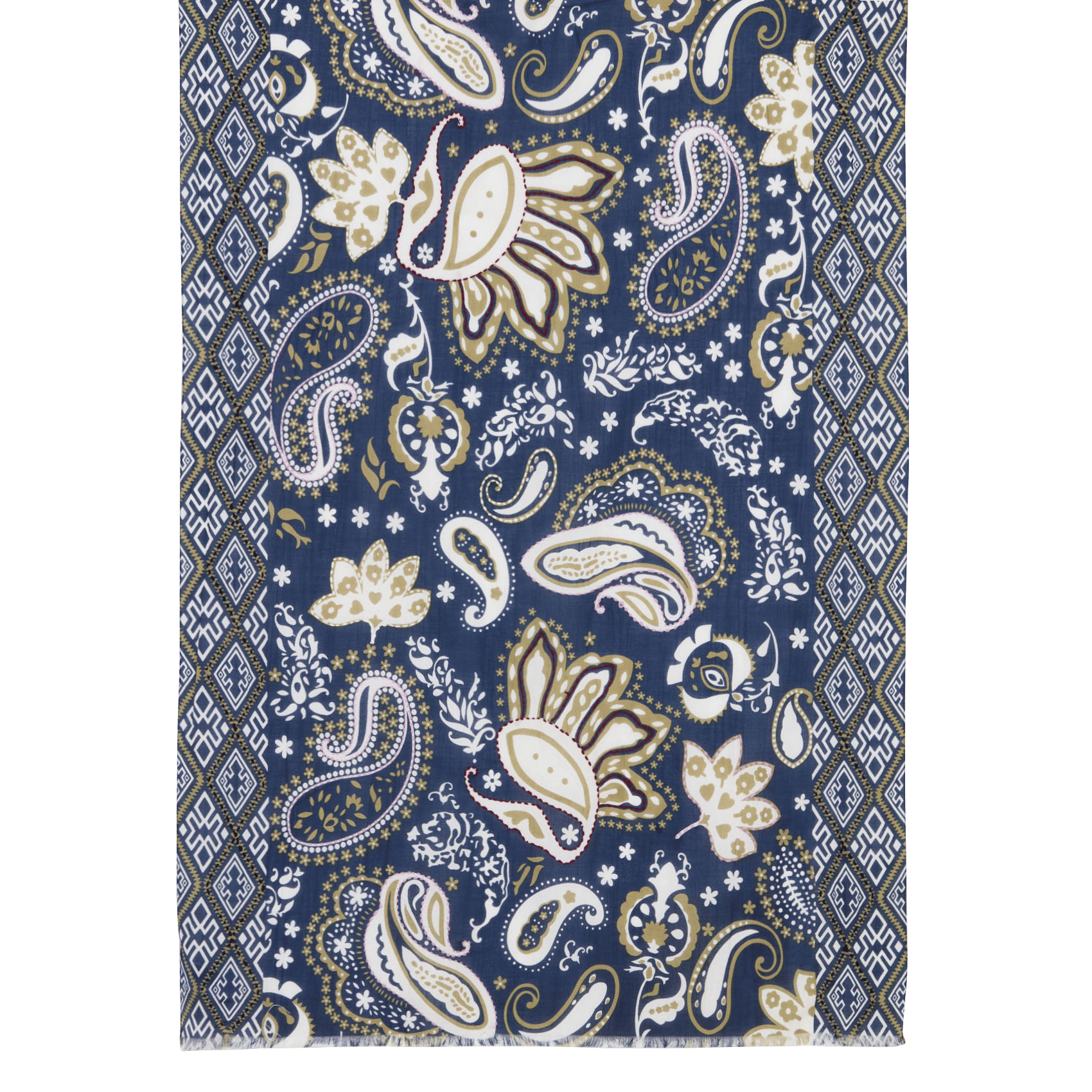 Floral print cotton floaty scarf CHEVIGNON Blue