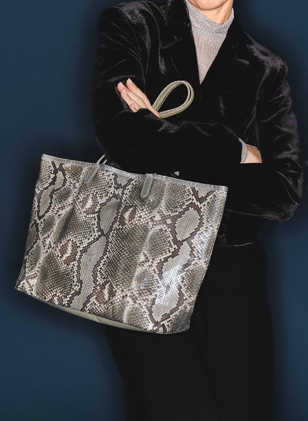 Ledershopper mit Print CLARIS VIROT Mehrfarbig