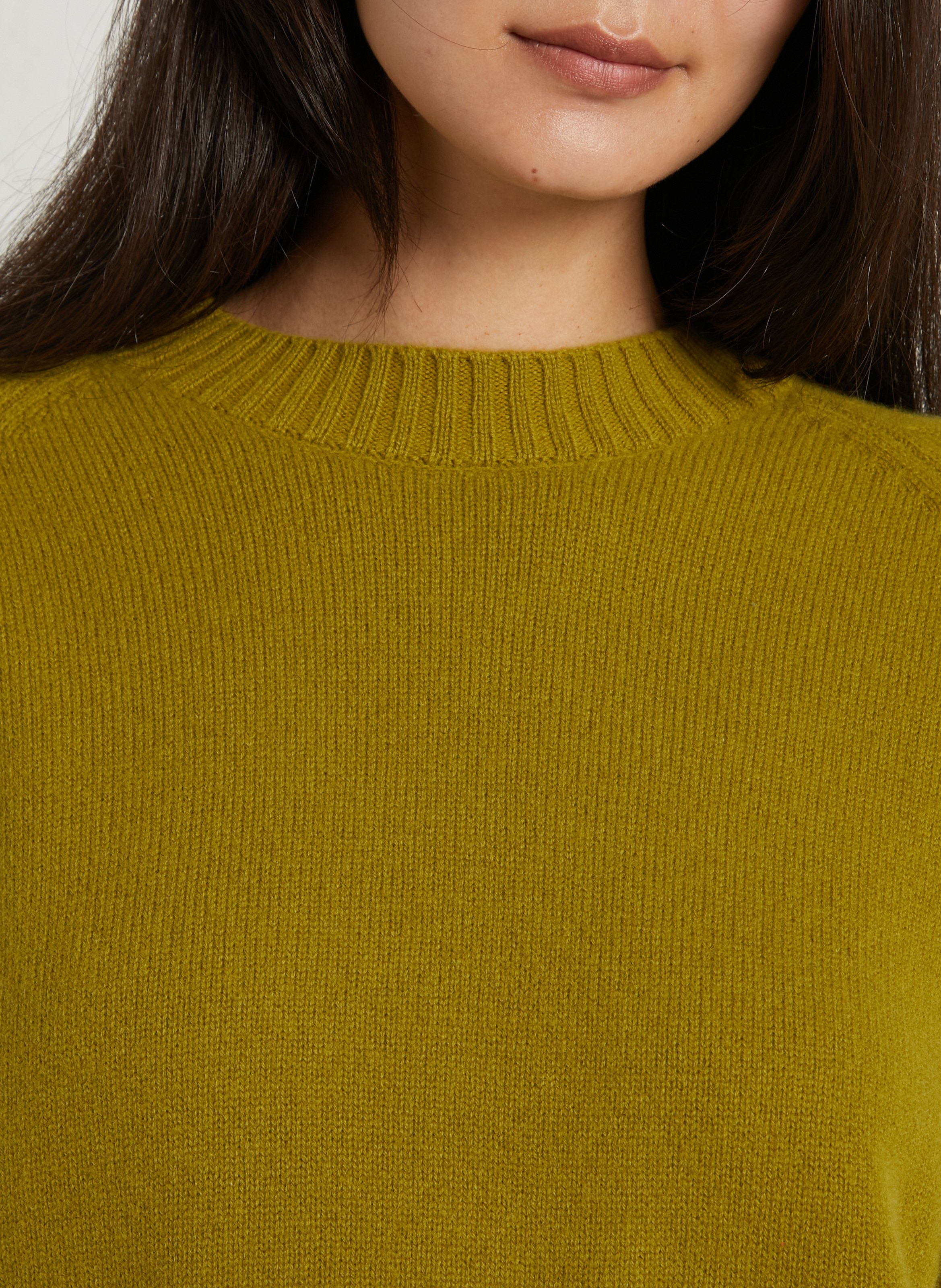 Pull col rond en laine recyclée SUNCOO Vert