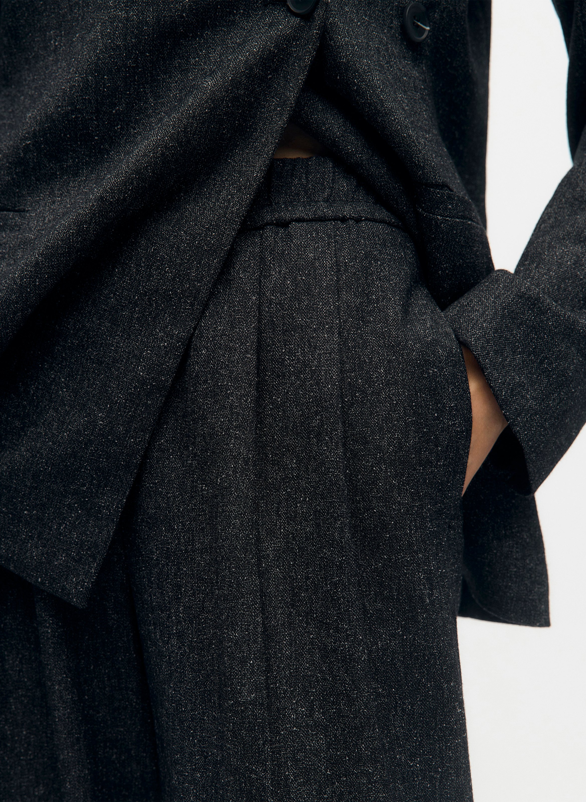 Pantalon droit taille haute OBJECT Noir