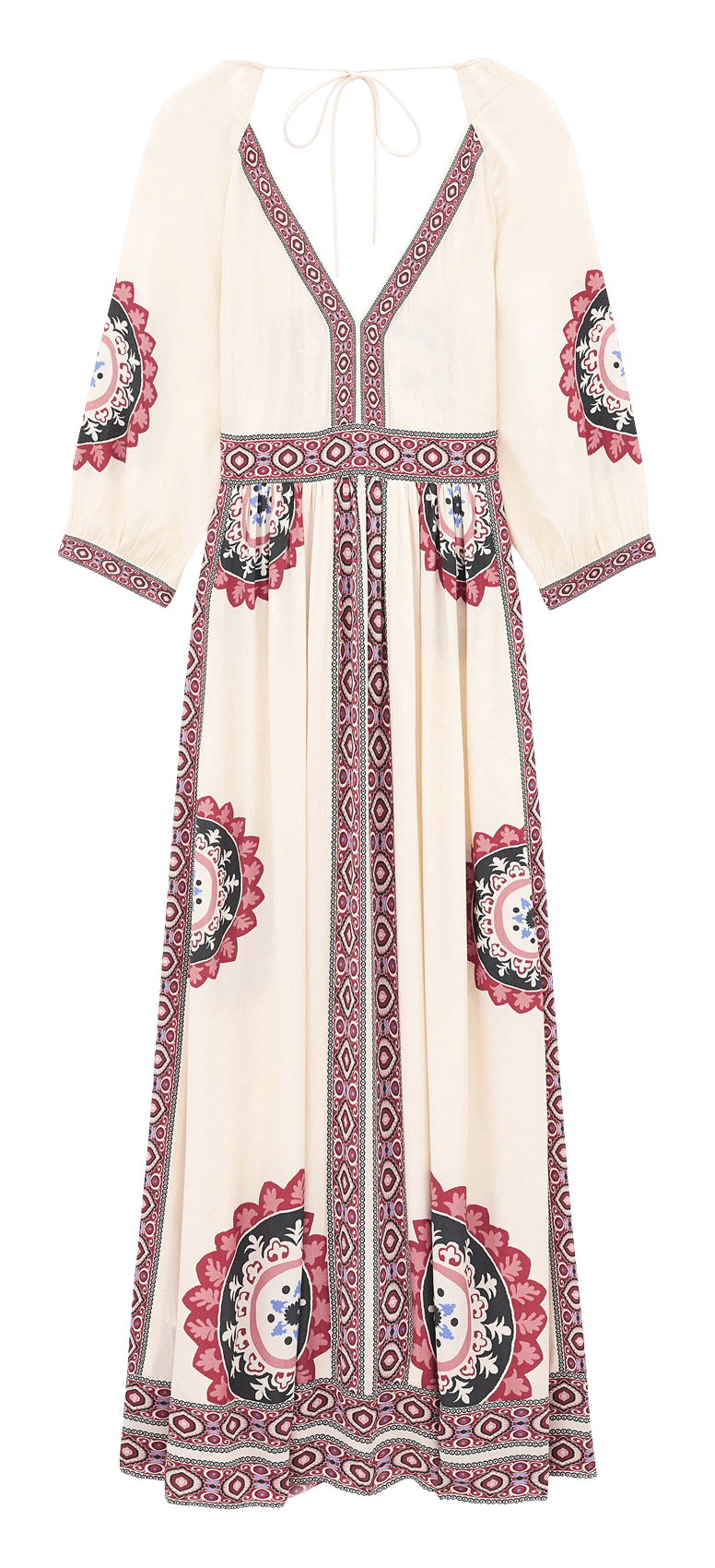 Lange jurk met V-hals en print BA&SH Beige