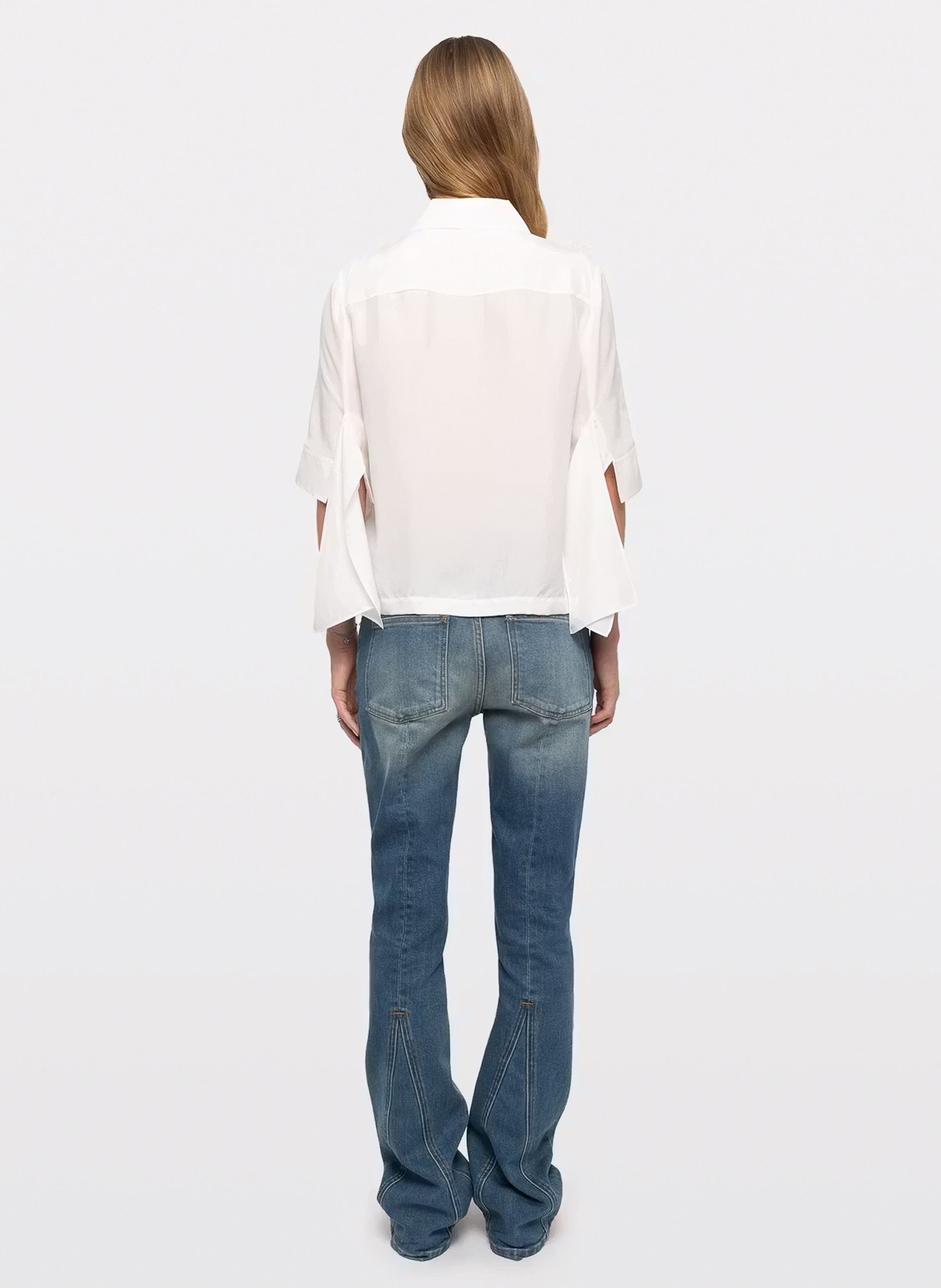 Straight-cut silk shirt with classic collar ZADIG&VOLTAIRE White