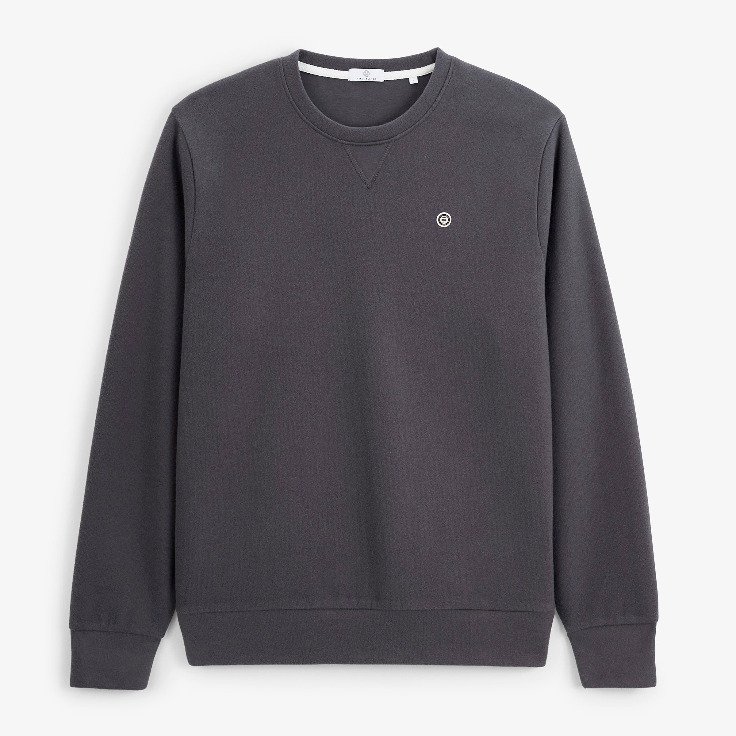 Round neck sweatshirt French rib SERGE BLANCO Grey