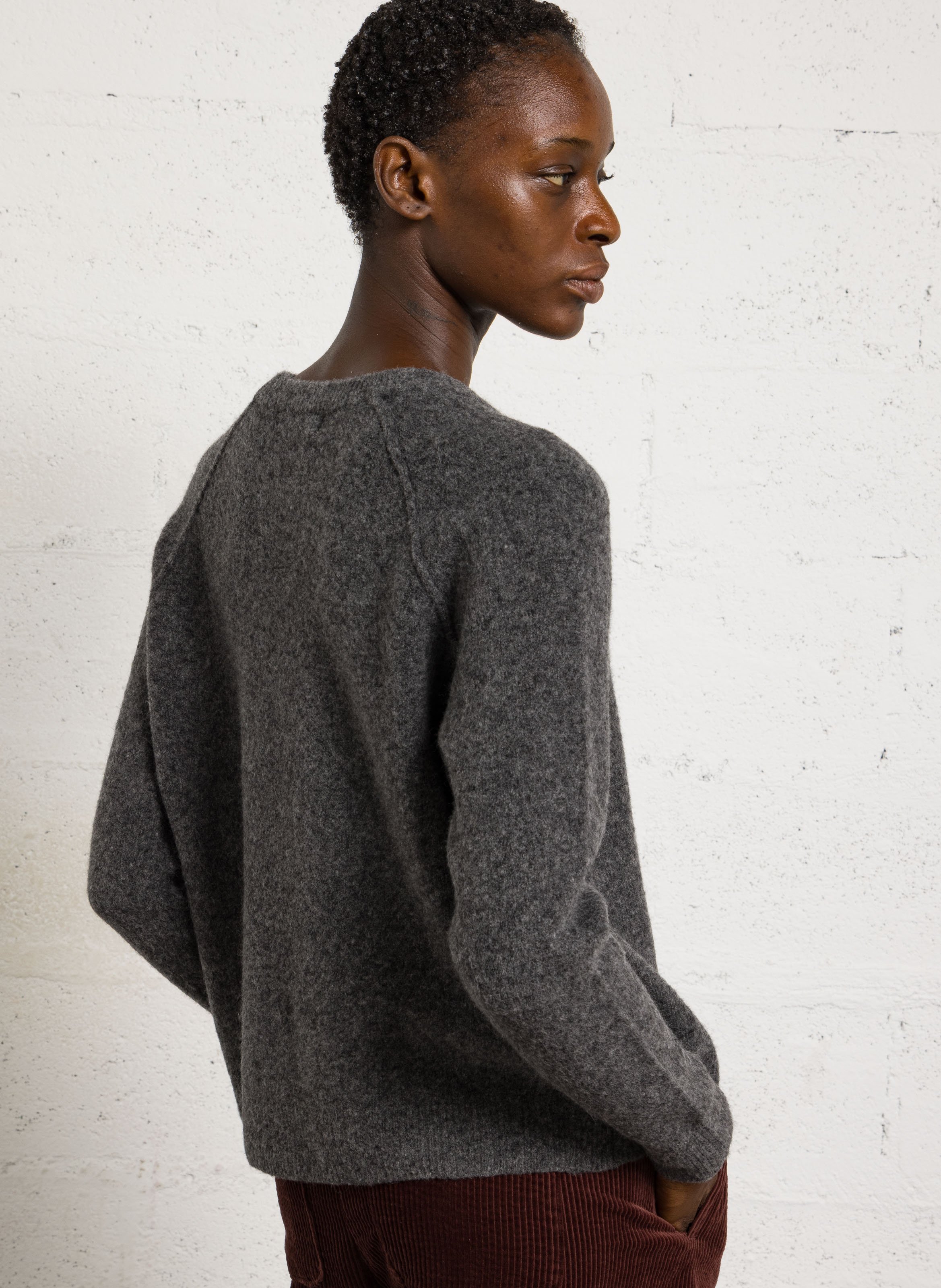 Rundhalsausschnitt-Pullover aus Alpaka und Wollegemisch JC SOPHIE Grau