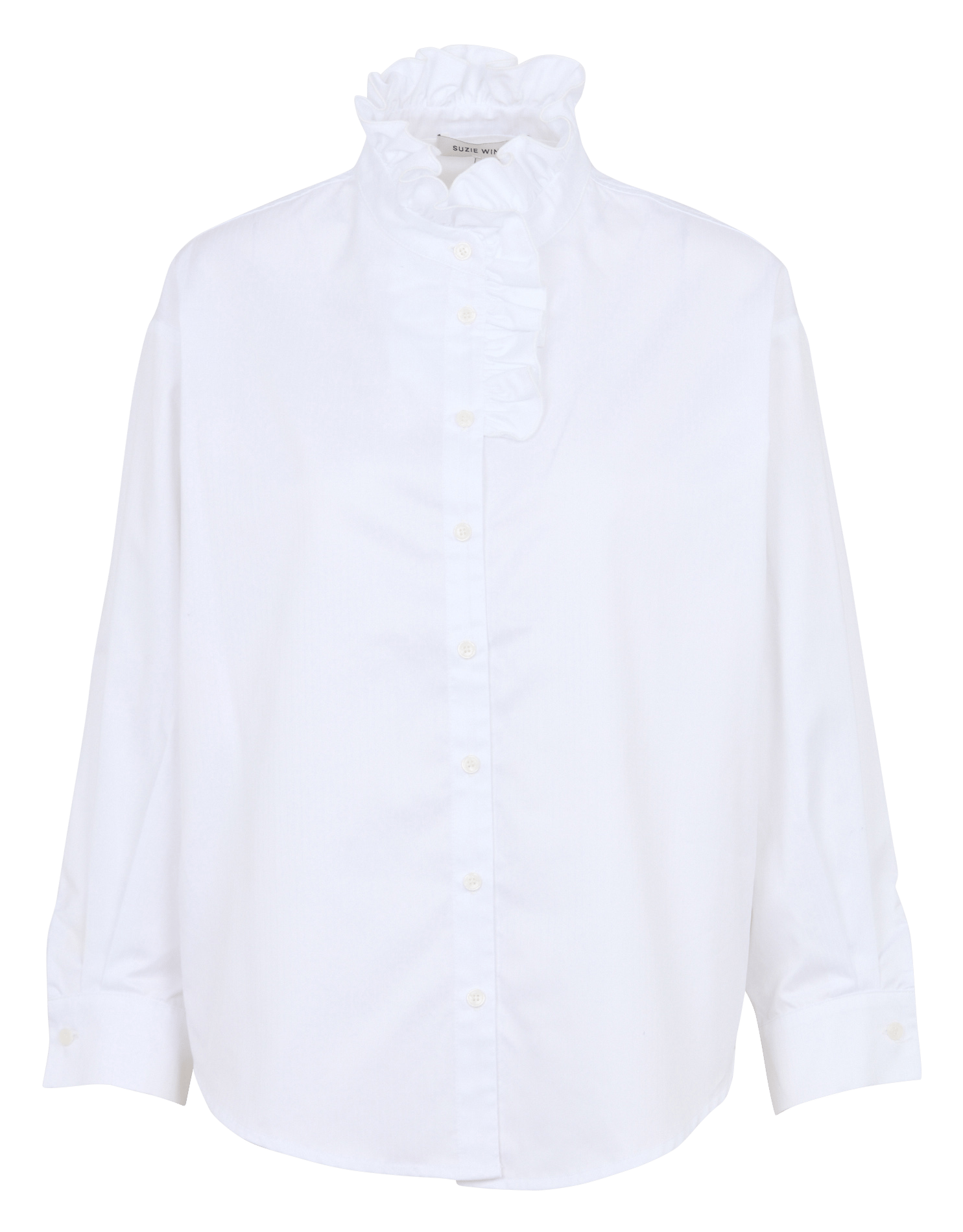 Top droit col victorien en coton SUZIE WINKLE Blanc