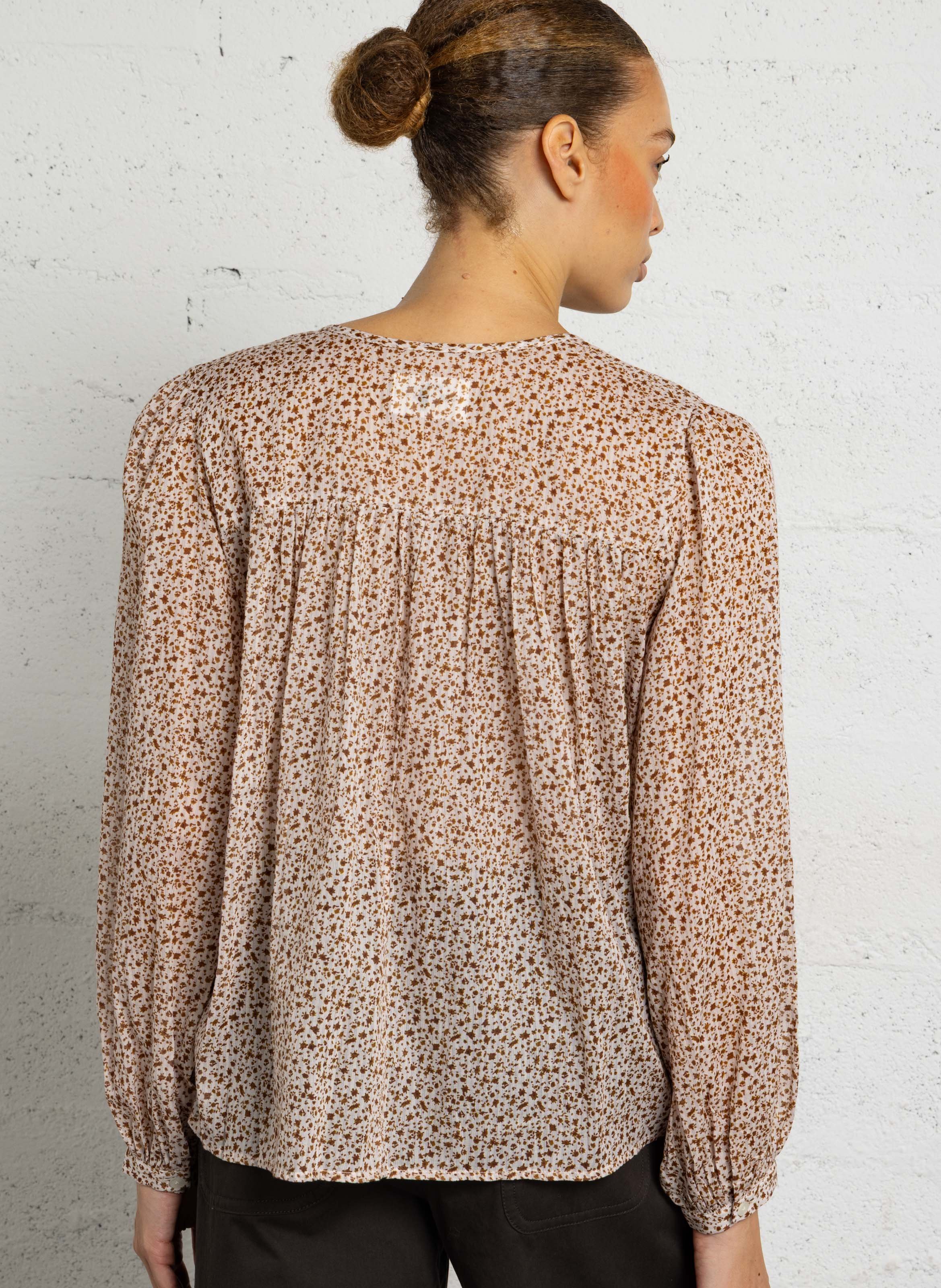 Ruimvallende, katoenen blouse DES PETITS HAUTS Veelkleurig