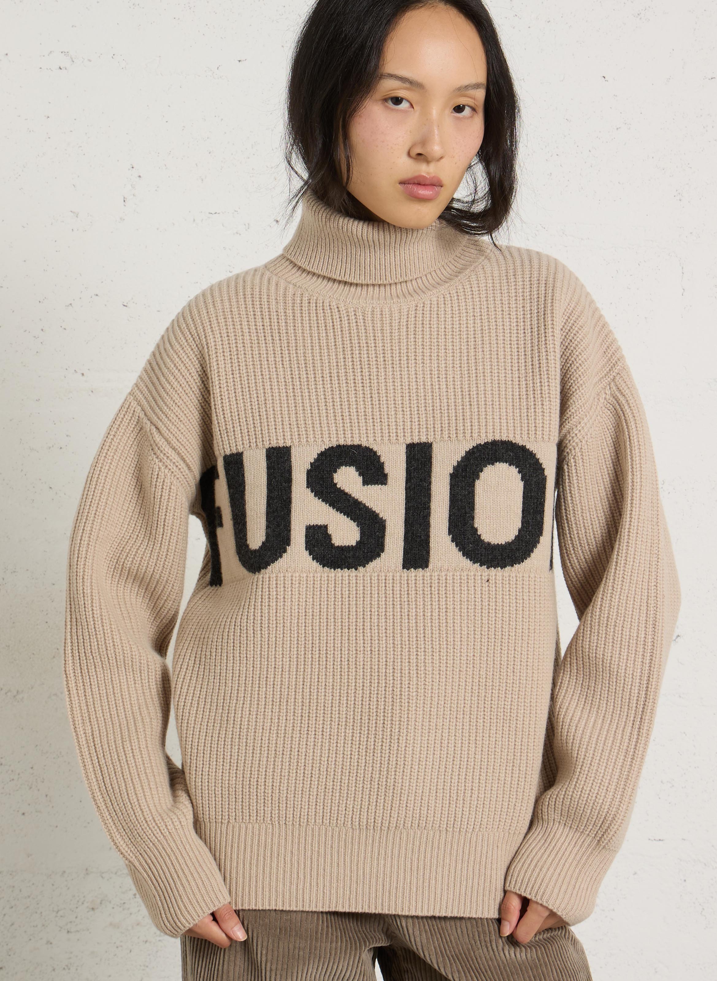 Pull ample col roulé en laine mélangée MAISON 123 Gris