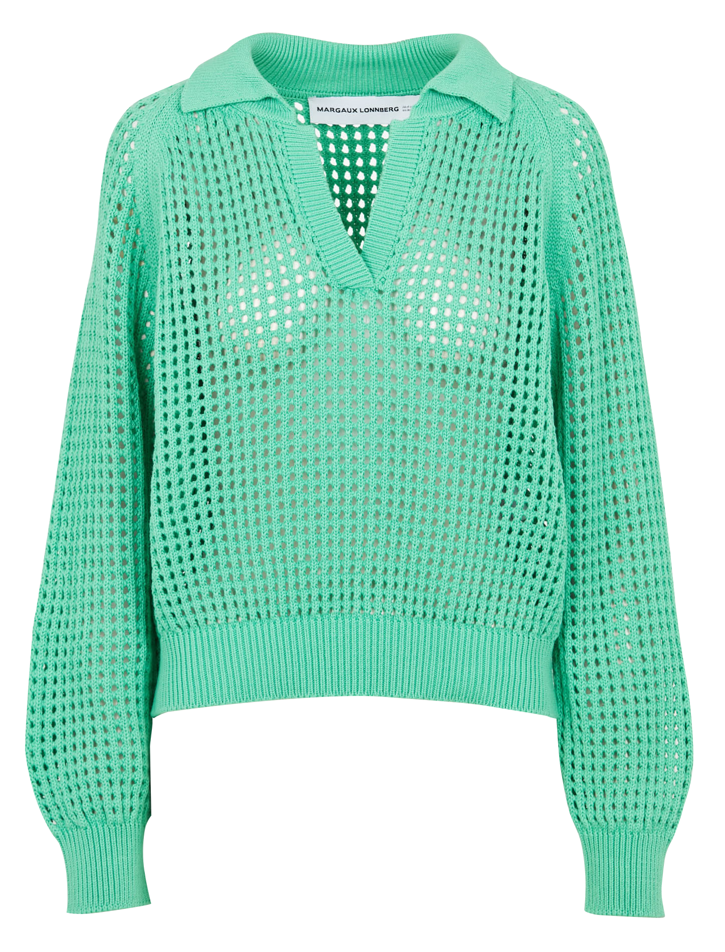 Pull à col classique ample en coton MARGAUX LONNBERG Vert