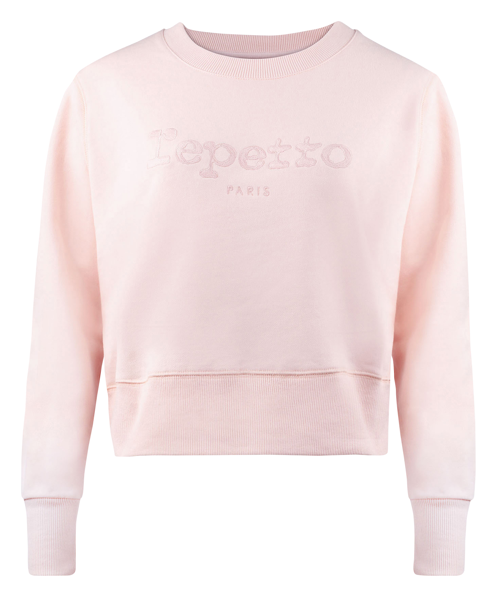 Katoenen sweater met ronde hals en logo REPETTO Roze