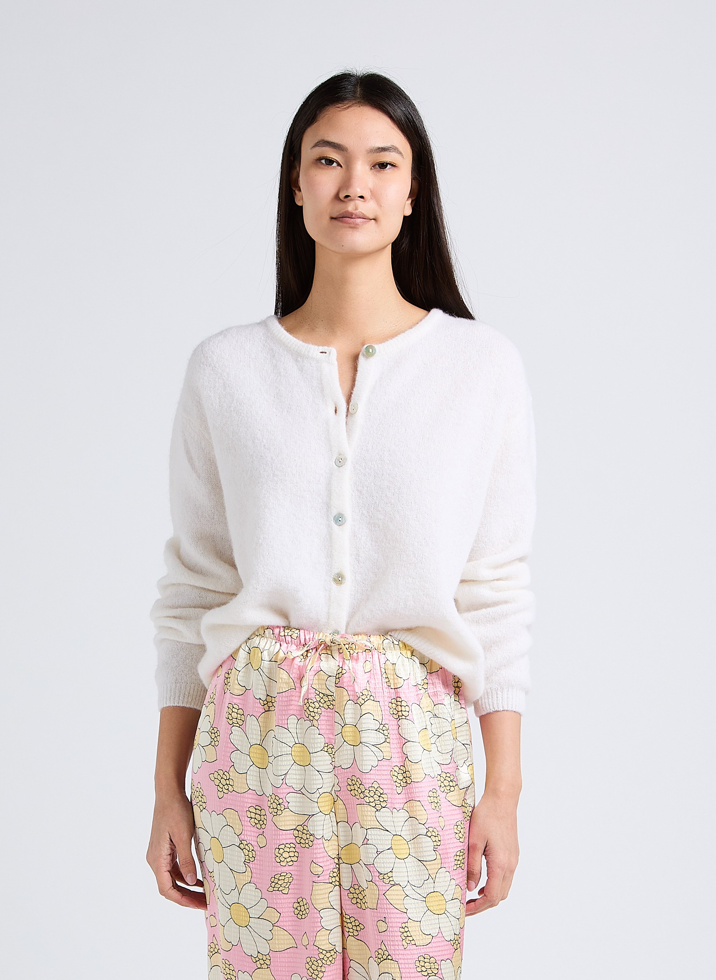 Weit geschnittene Strickjacke aus Wollmix AMERICAN VINTAGE