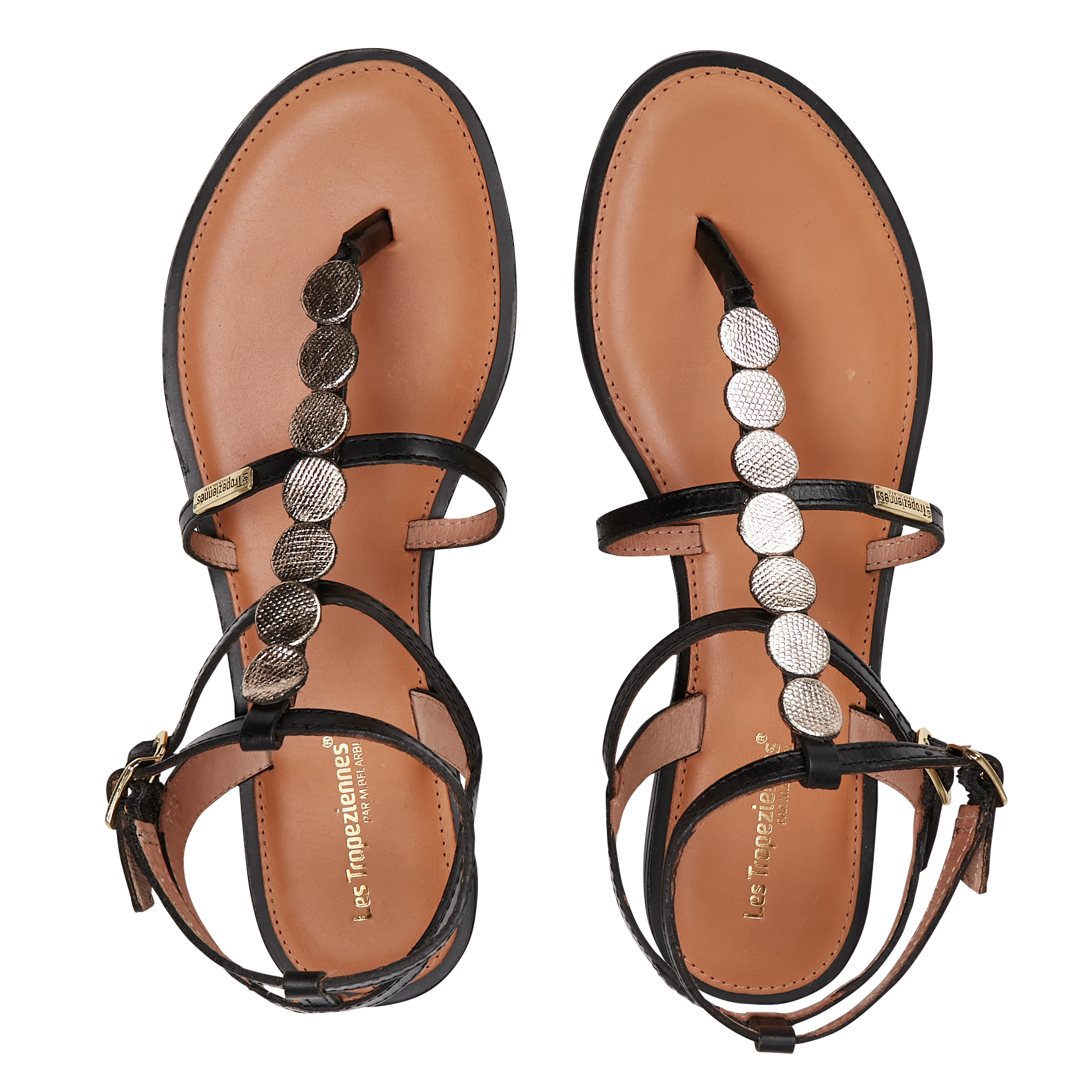 Sandales plates en cuir LES TROPEZIENNES PAR M.BELARBI Blanc