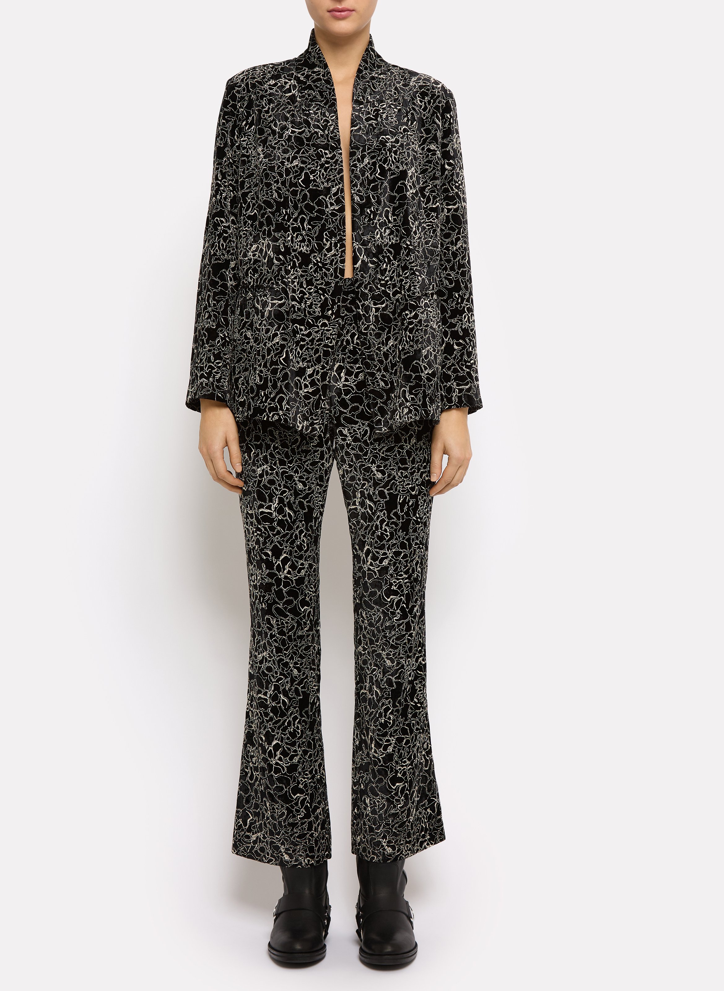 Veste droite pailletée ROSEANNA Noir