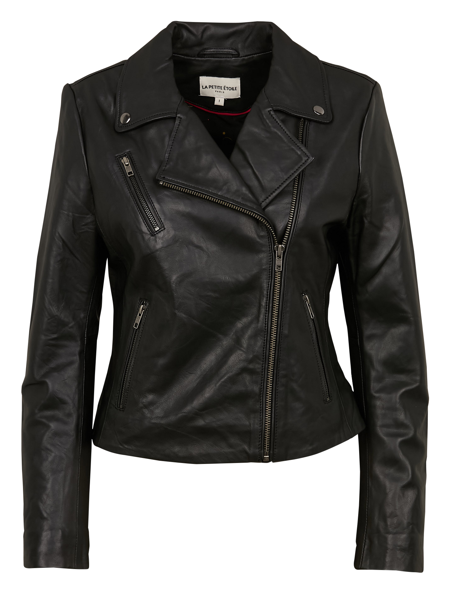 Jacket with leather lapel LA PETITE ETOILE Black