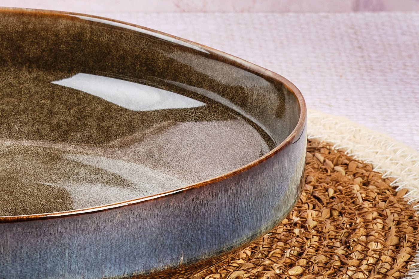 Stoneware fruit basket BJORN Brown