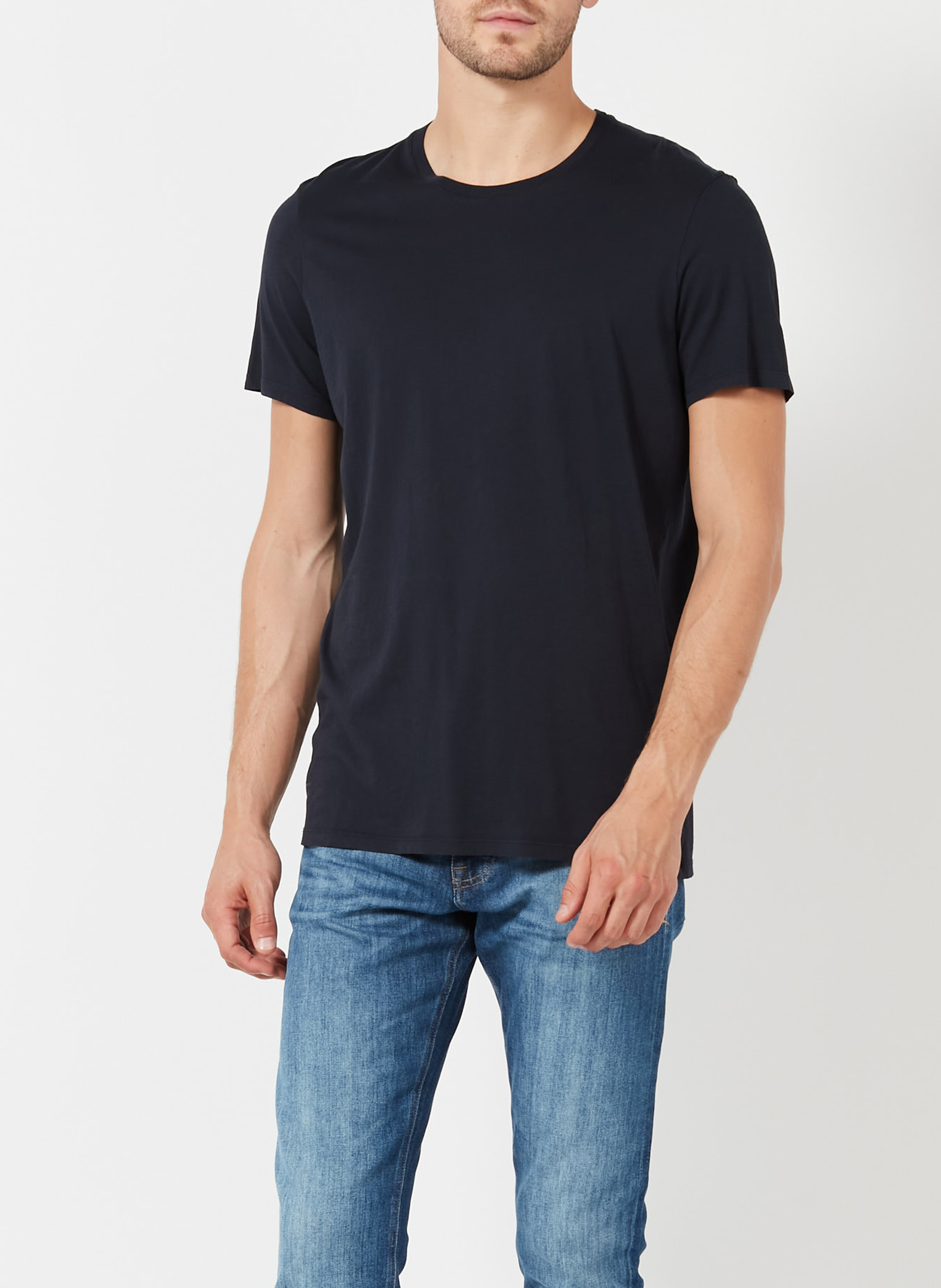 Tee-shirt col rond regular-fit en coton AMERICAN VINTAGE Bleu