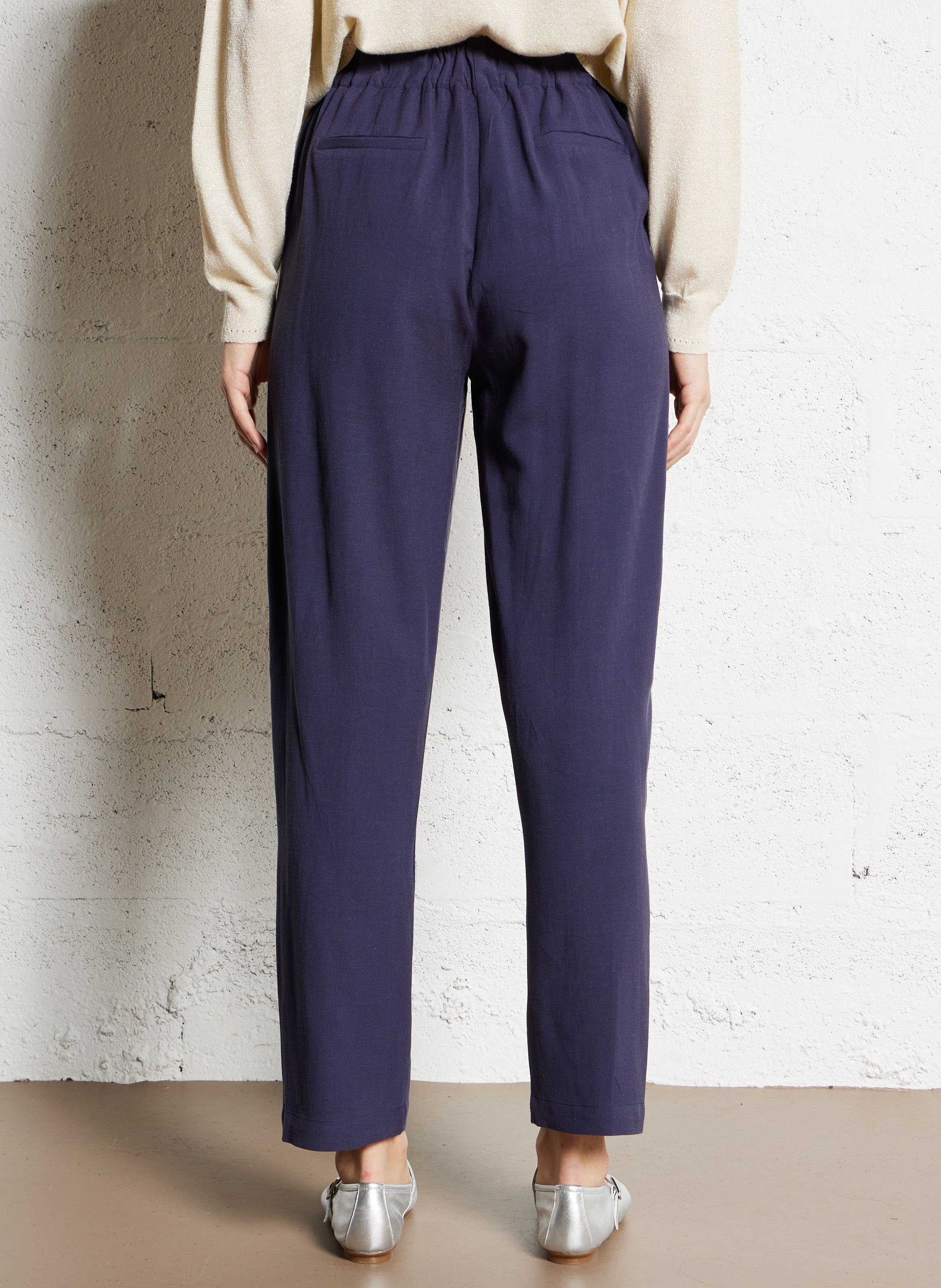 Straight viscose-blend pants BELLA JONES Blue