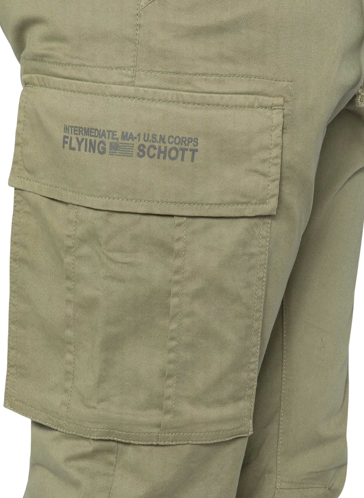 Pantalon cargo en coton mélangé SCHOTT Kaki