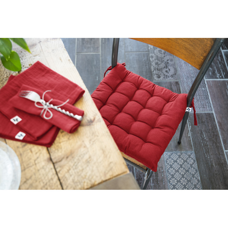 Quilted water-repellent outdoor seat L'EFFET PAPILLON Red