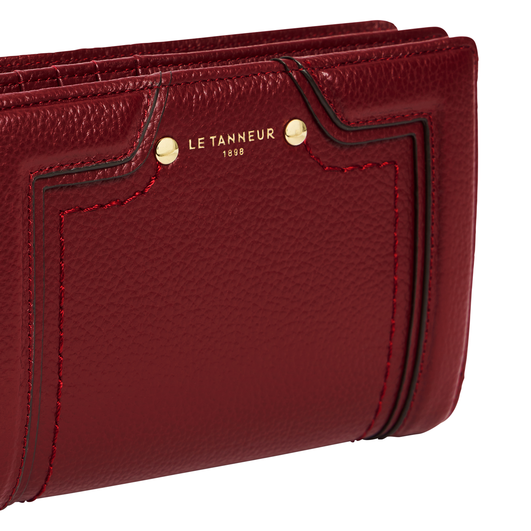 Portefeuille compact en cuir  LE TANNEUR Rouge