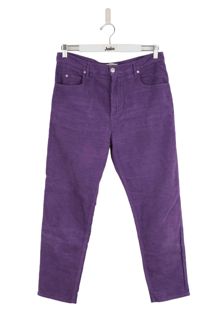 Slim cotton trousers ISABEL MARANT ÉTOILE - SECONDE MAIN Purple