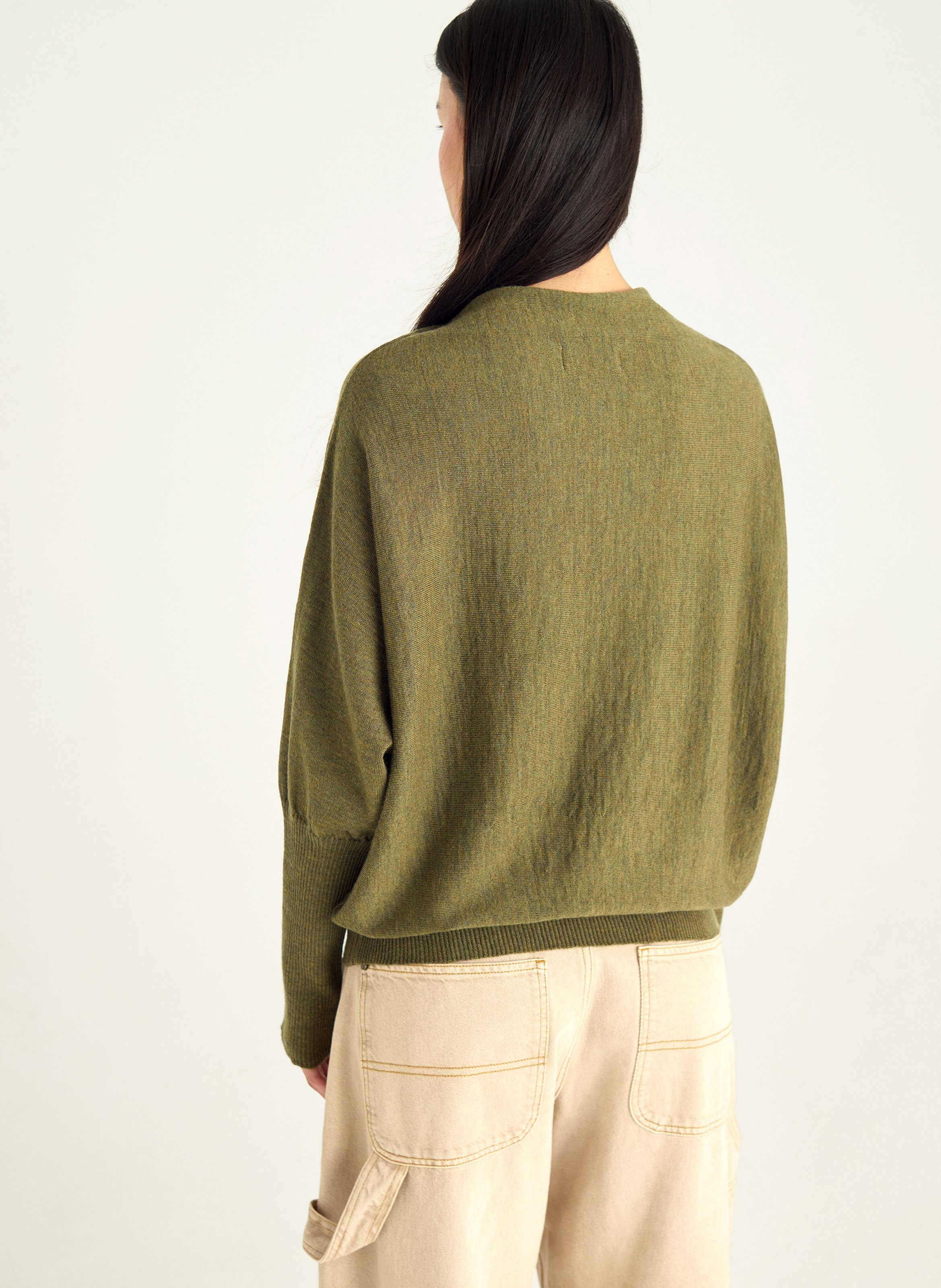 Weiter Wollpullover  ACOTE Grun