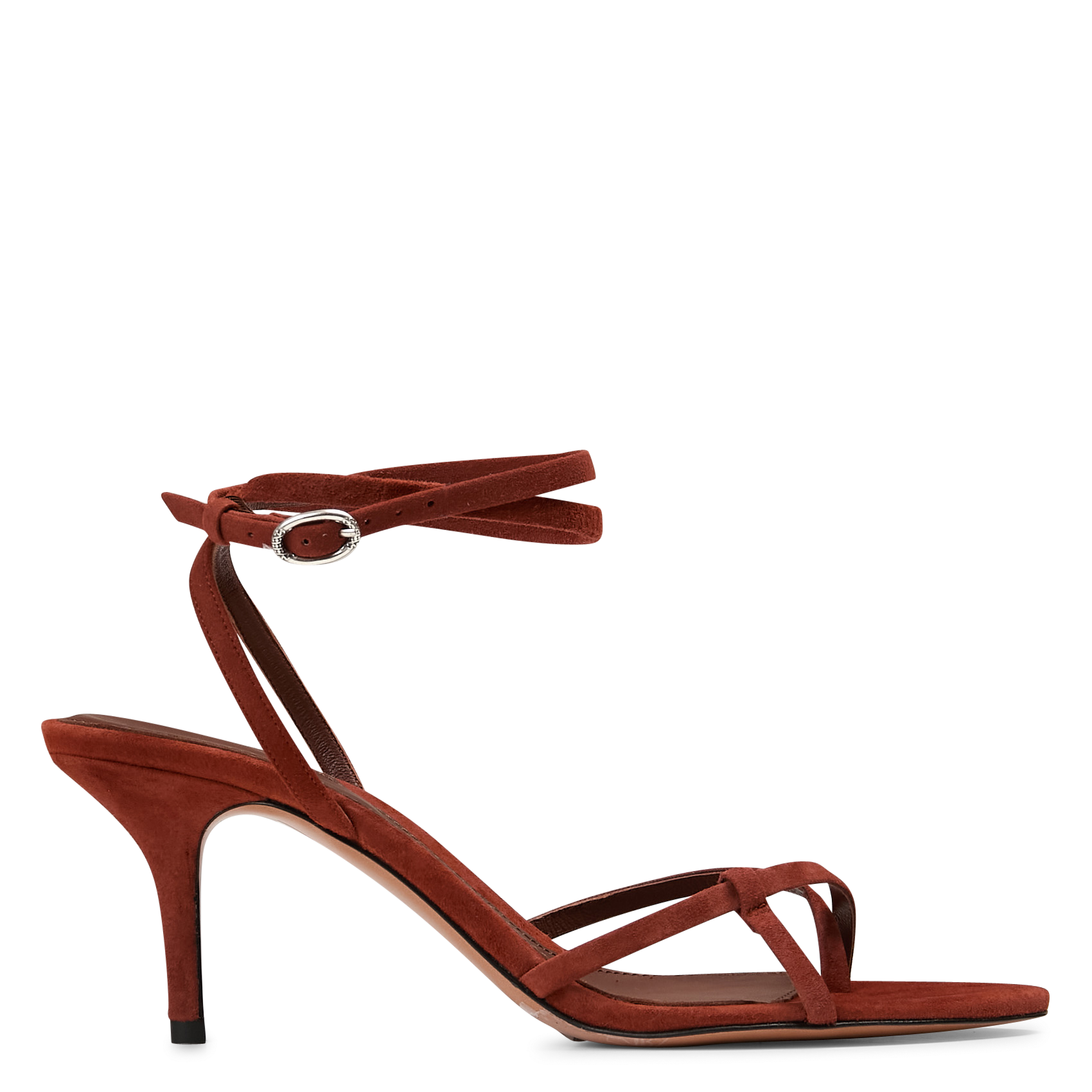 Suède sandalen met hak BA&SH Bruin