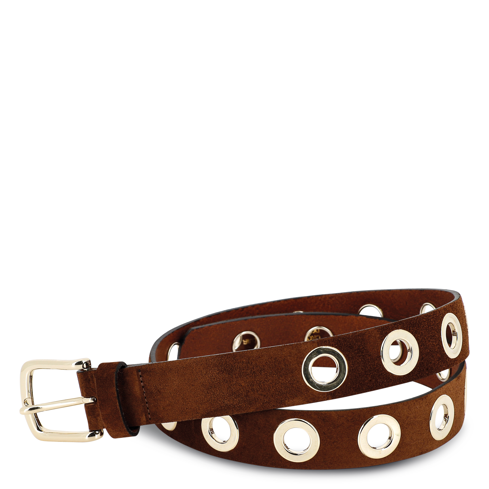 Ceinture à boucle à oeillets en cuir HERBERT FRERE SOEUR