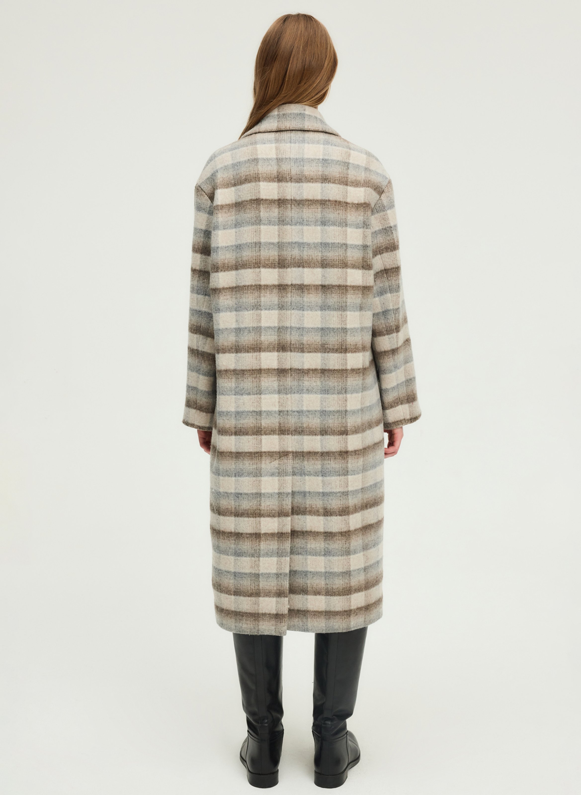 Tailored checkered coat PABLO Beige