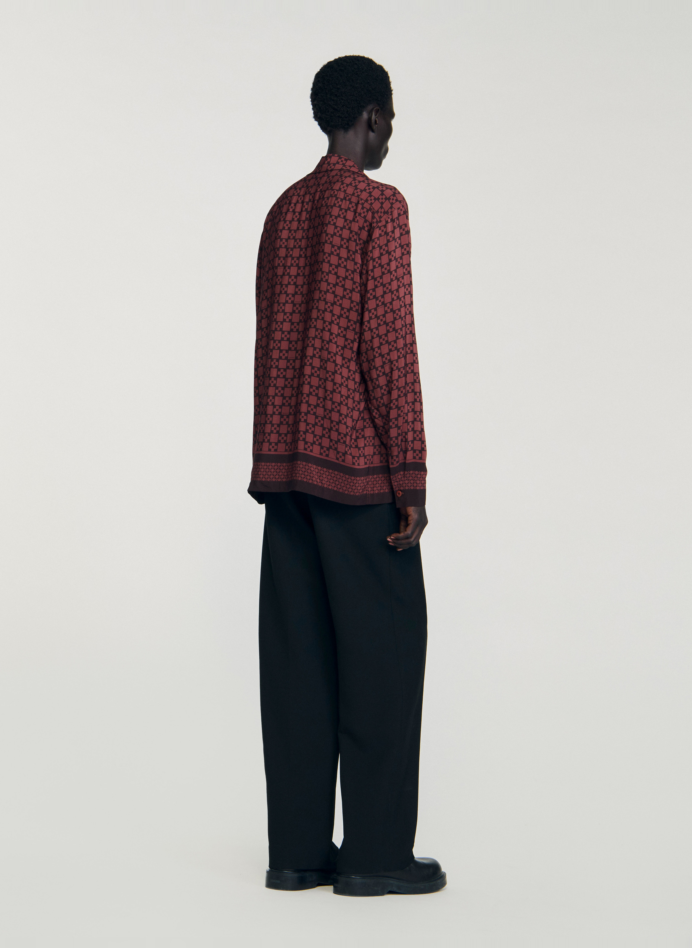 Straight Cuban collar shirt SANDRO Brown