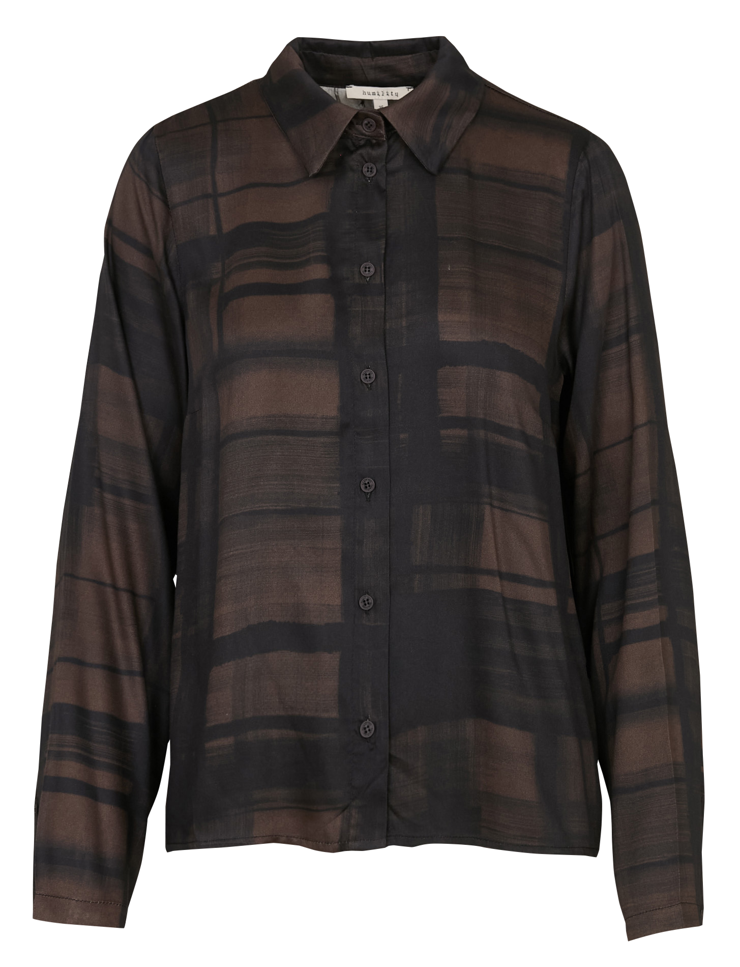 Chemise col classique imprimée HUMILITY Marron