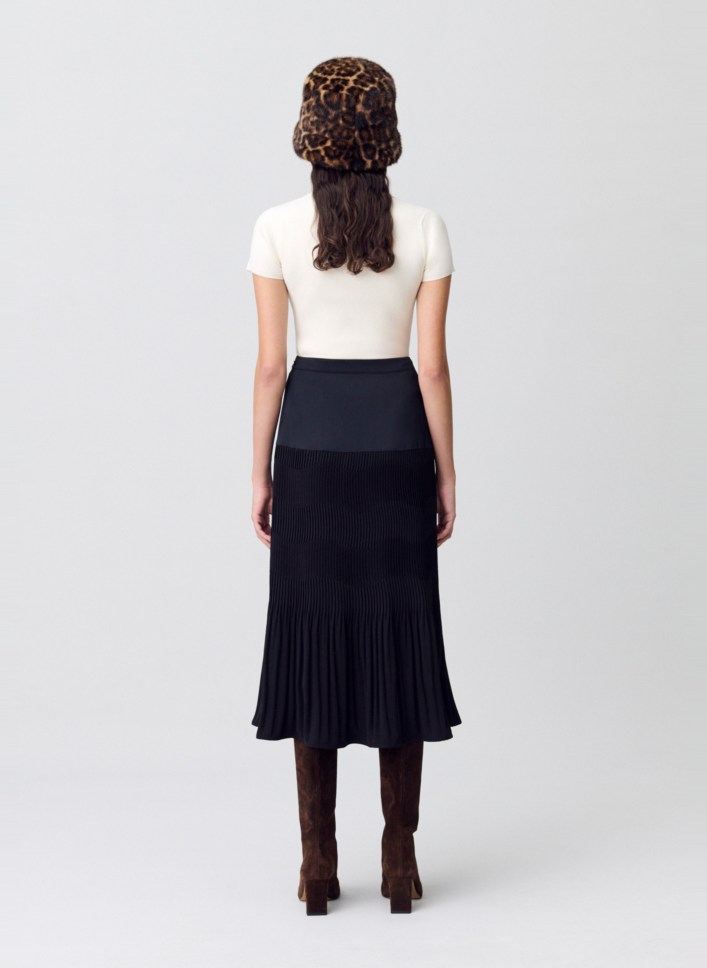 Long high-waisted skirt CLAUDIE PIERLOT Black