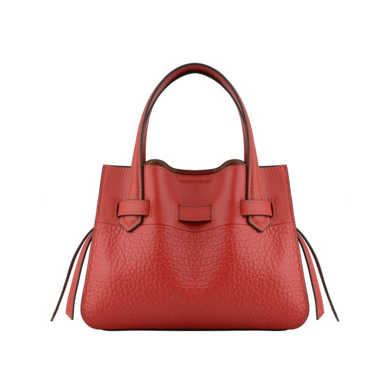 Handbag - cowhide leather POURCHET Red