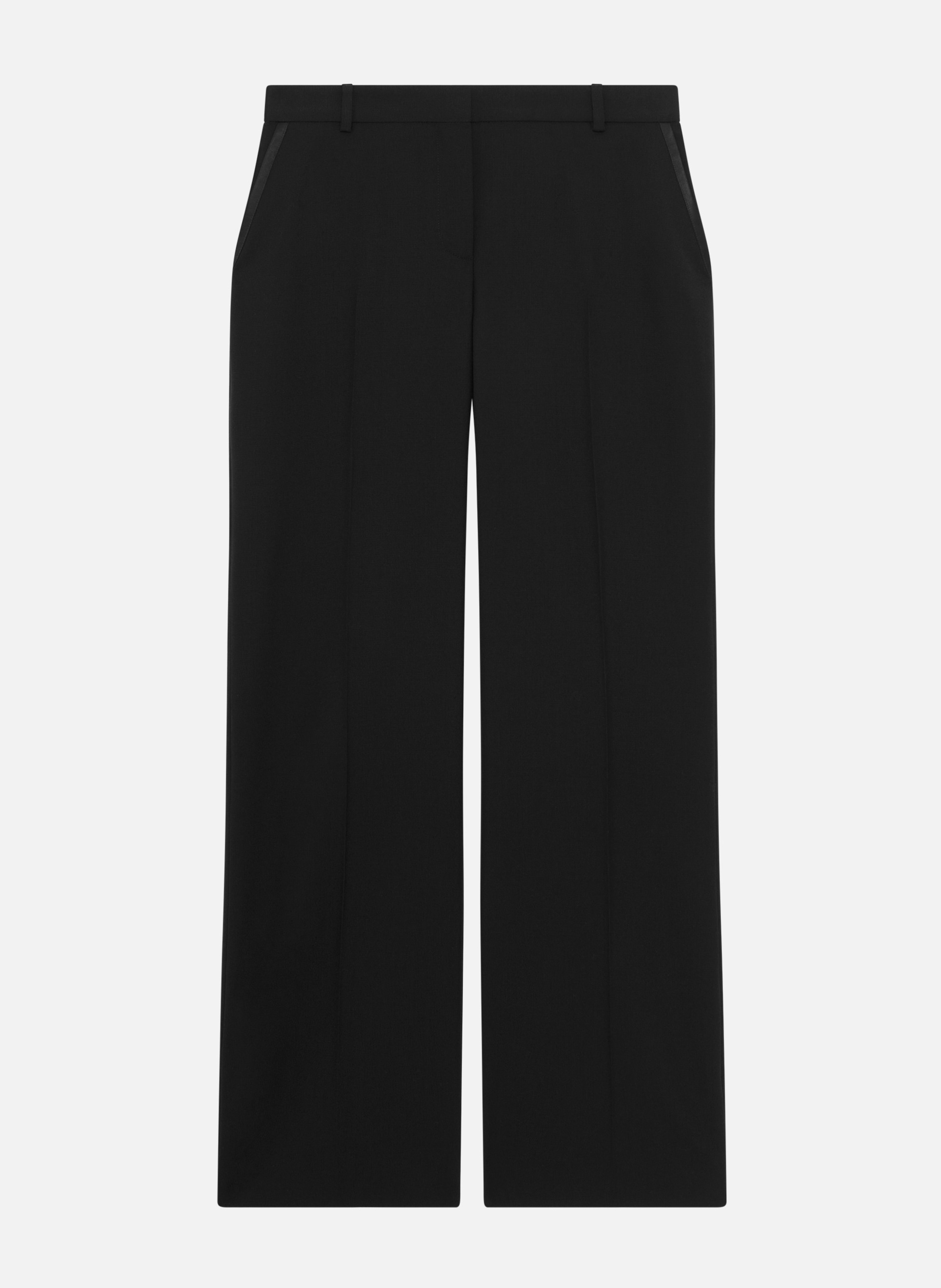 Wide-leg tailored trousers with satin details THE KOOPLES Black