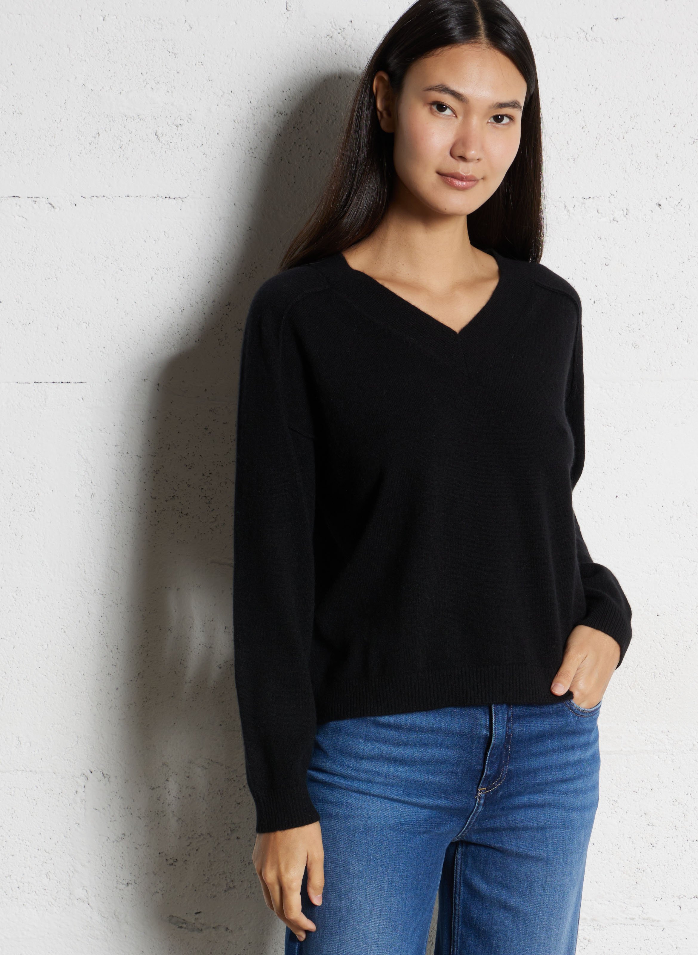 Pull oversize en cachemire MAISON 123 Noir