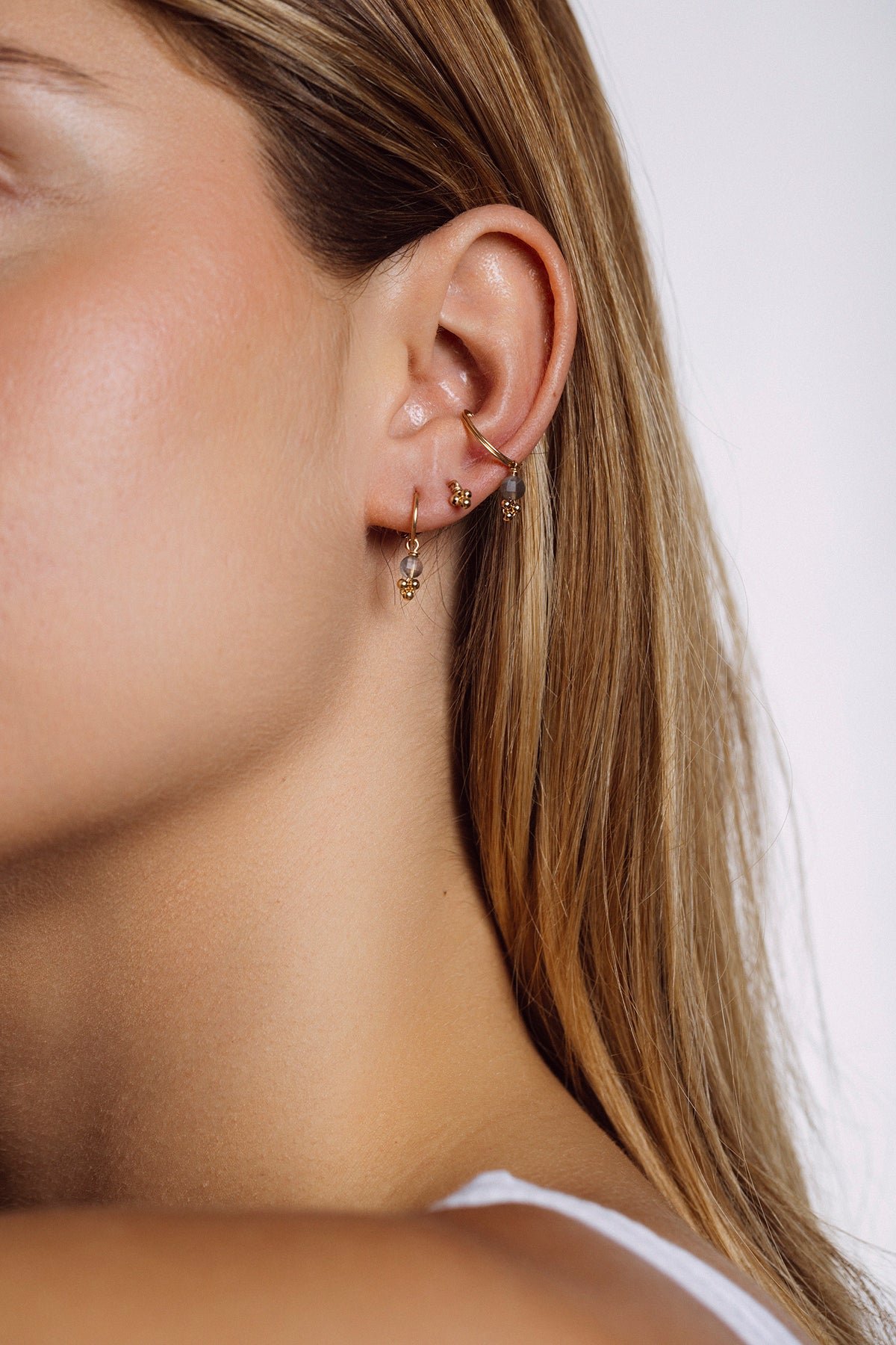 Faux piercing Gaia - labradorite YAY Golden