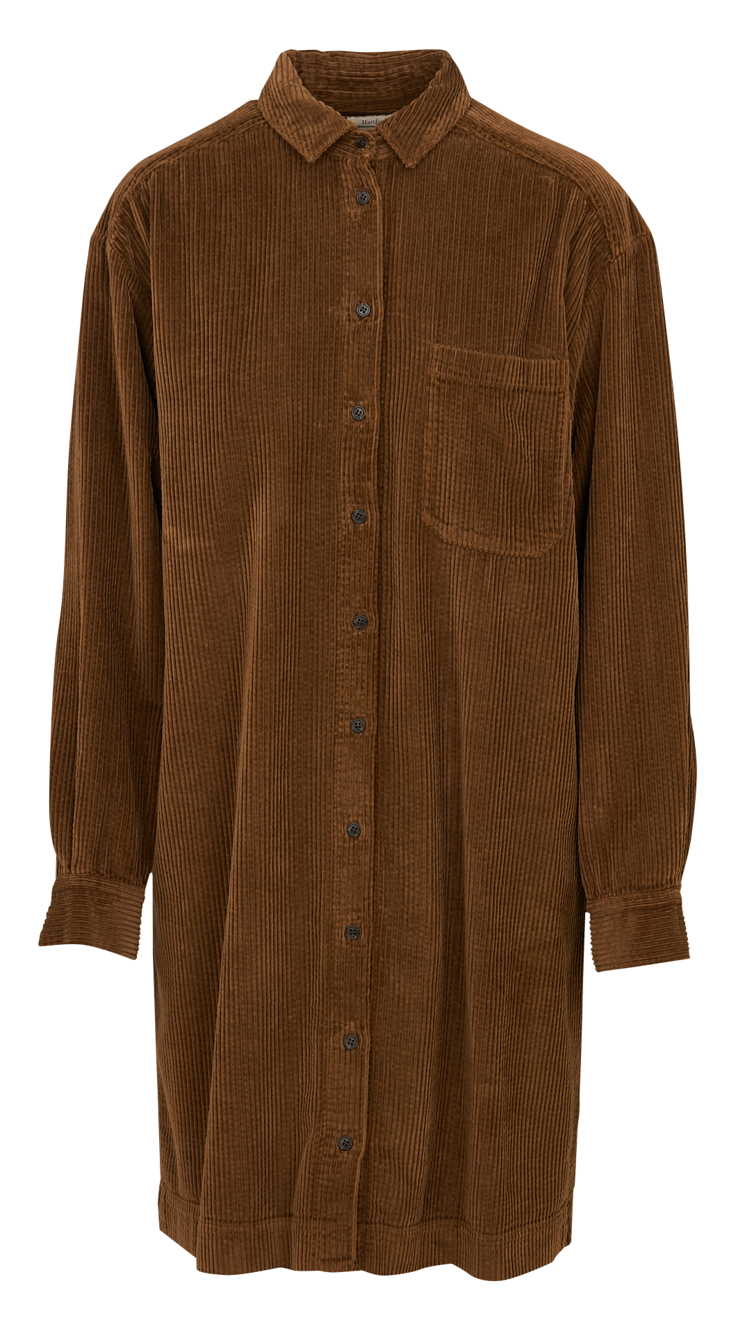 Robe courte chemise en velours côtelé HARTFORD Marron