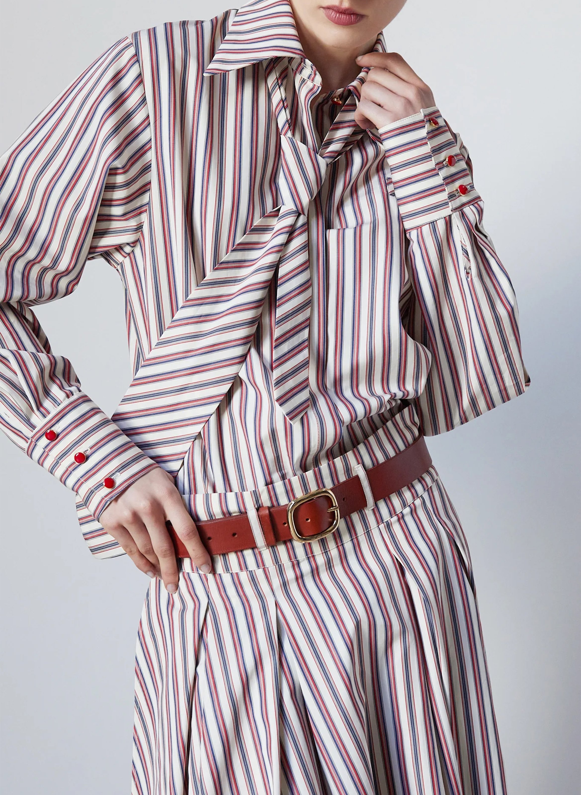 Chemise à rayures col classique THE LABEL EDITION Multicolore