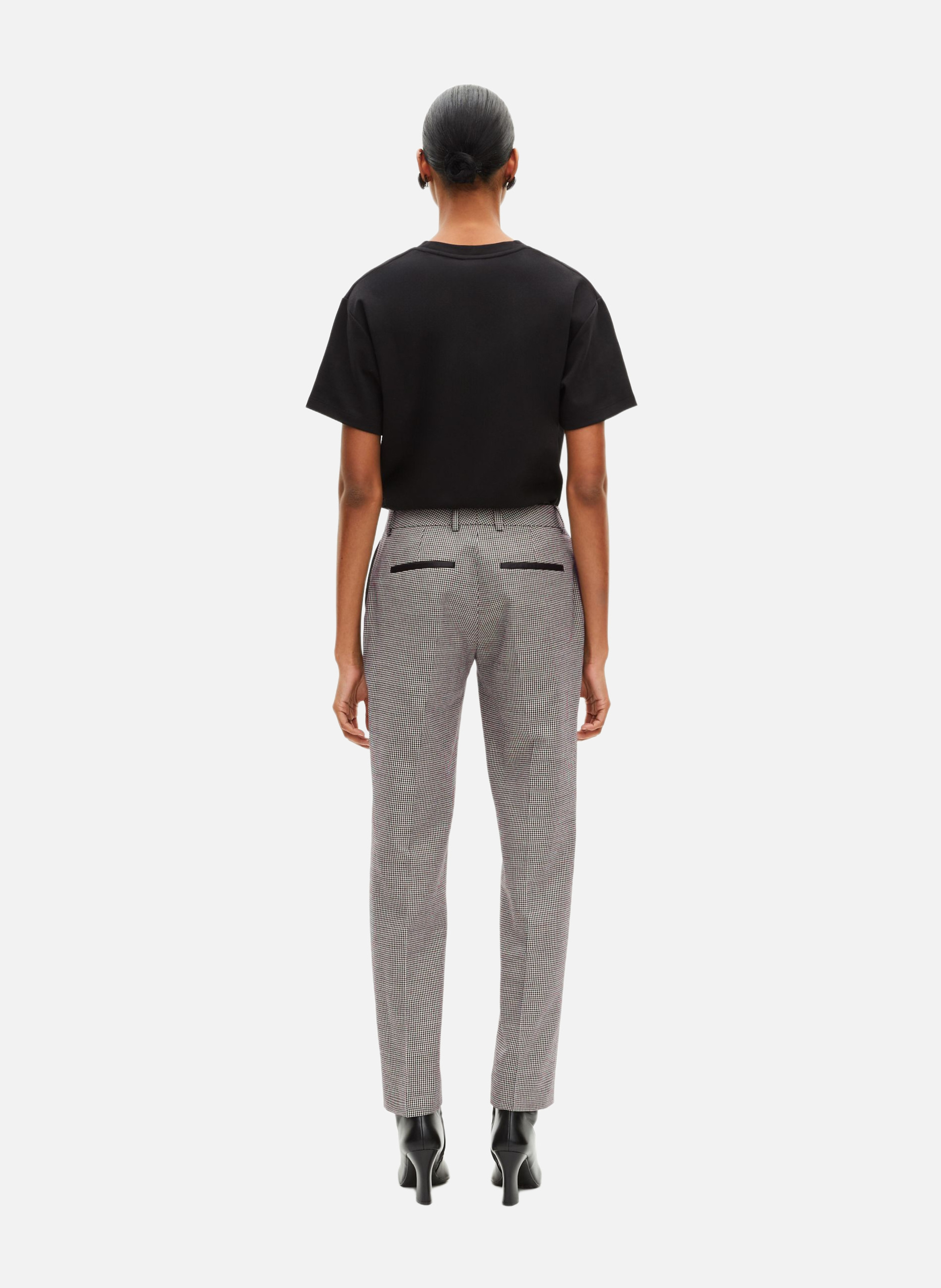 Pantalon tailleur ajusté en pied de poule THE KOOPLES Noir