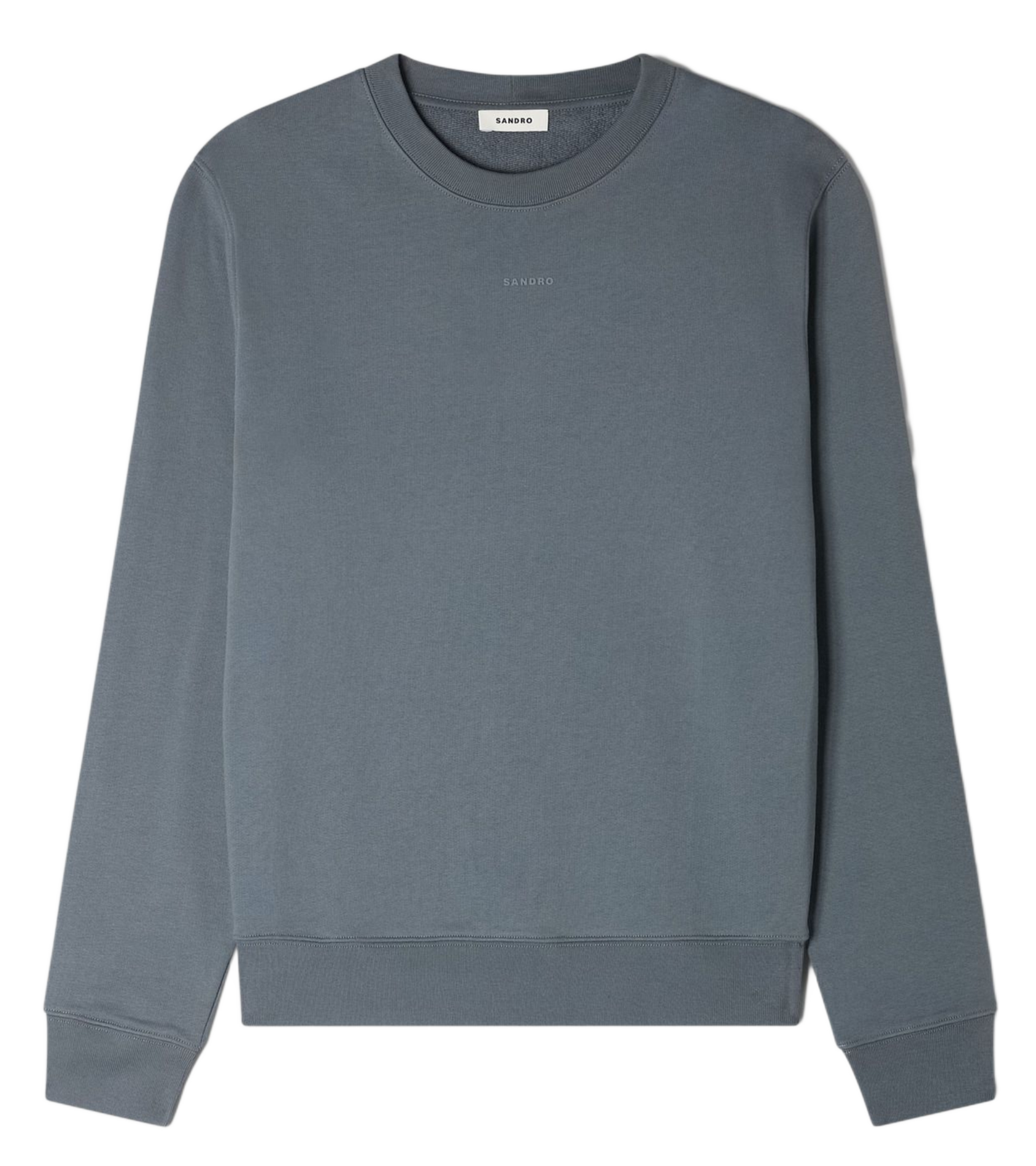 Sweat droit col rond en coton SANDRO Gris