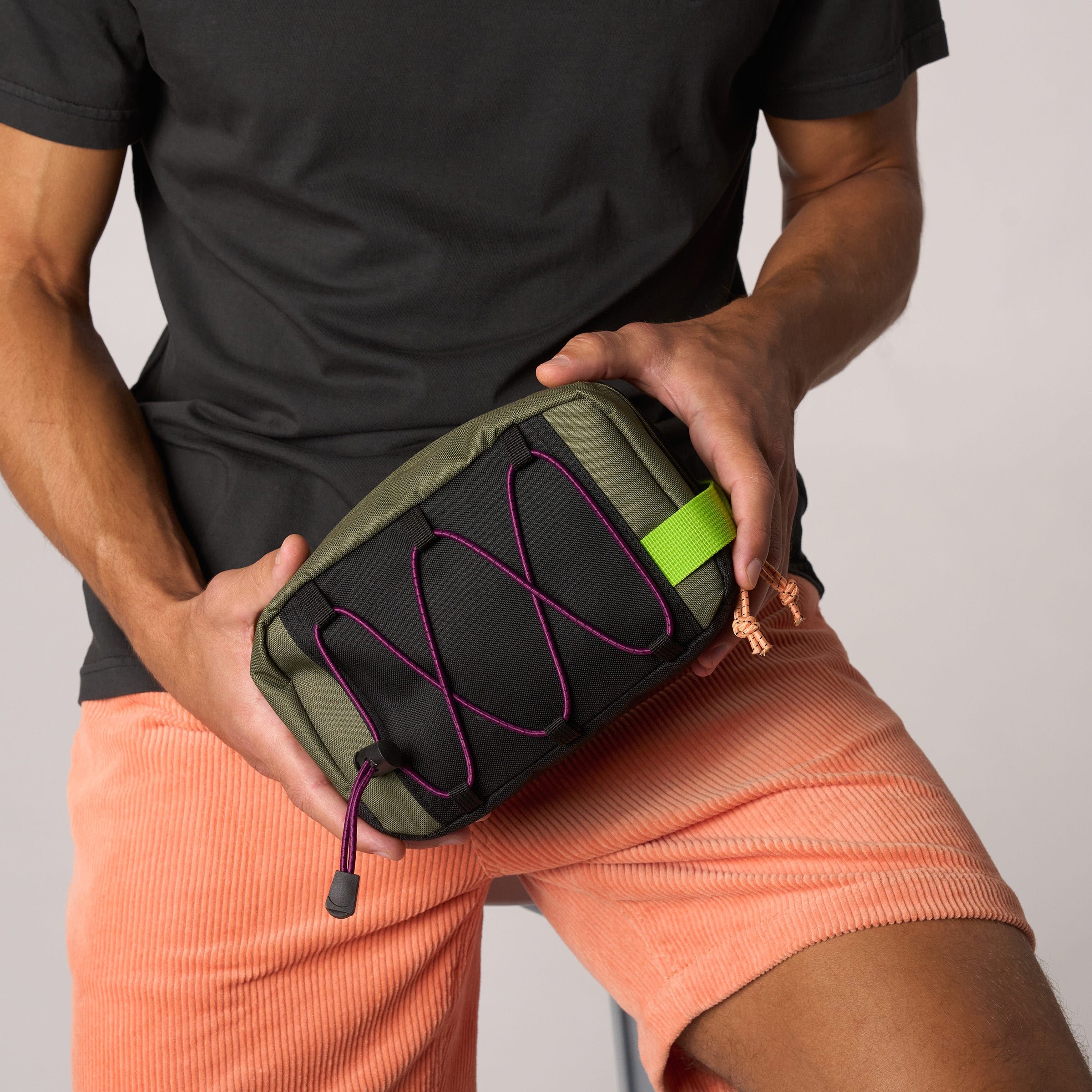 Recycled polyester toiletry bag BILLYBELT Khaki